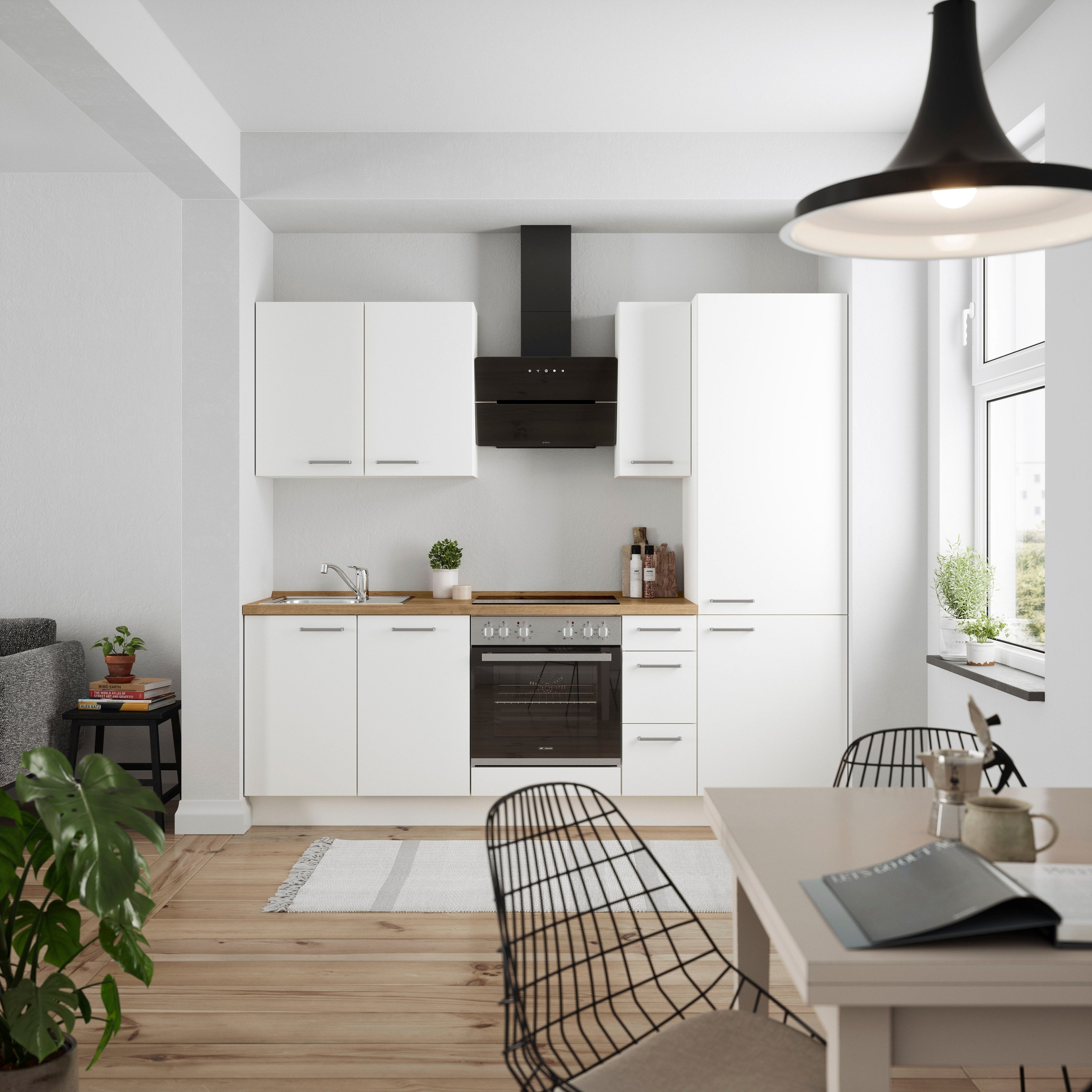 nobilia® Küchenzeile »"Touch II"«, vormontiert, Ausrichtung wählbar, Breite 240 cm, wahlw. mit E-Geräten