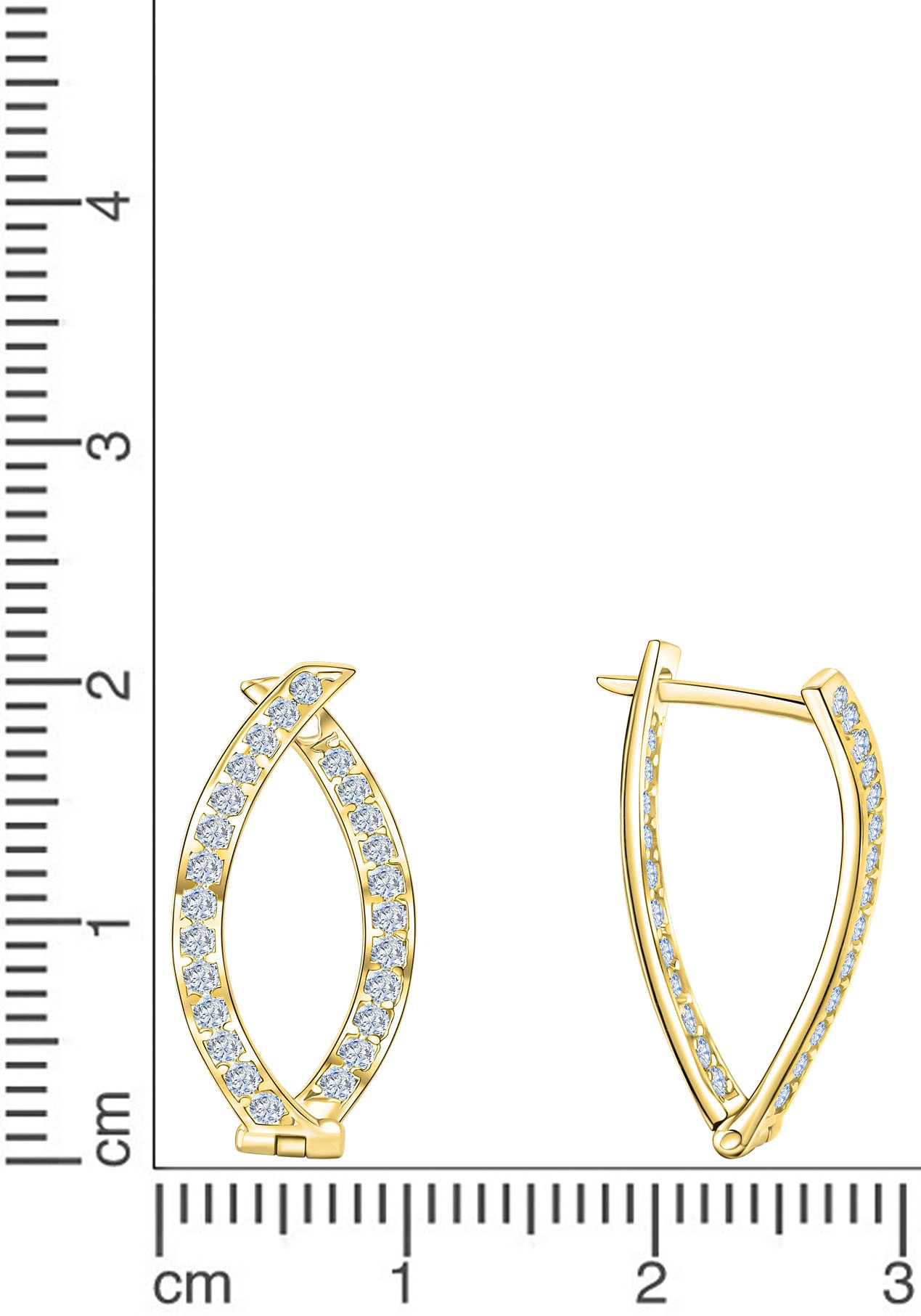 Firetti Paar Creolen »Schmuck Geschenk Gold 375 Ohrschmuck Creole« mit Zirkonia (synth.)