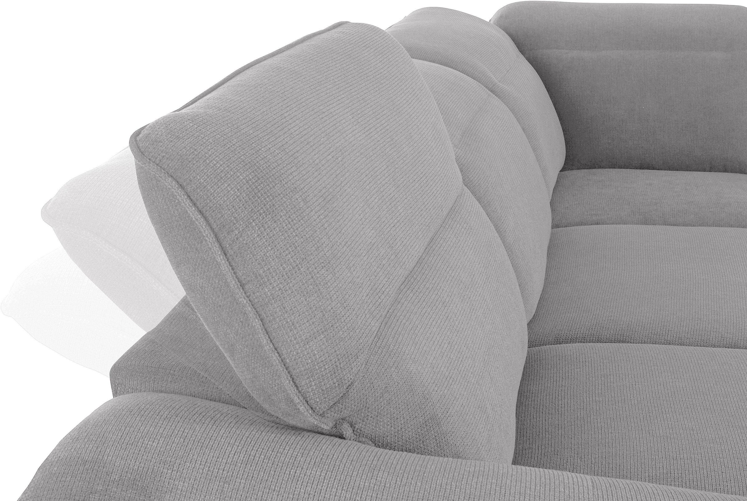 COTTA Polstergarnitur »Teresa L-Form«, (Set), Set bestehend aus: Ecksofa mit Kopfteilverstellung & Hocker