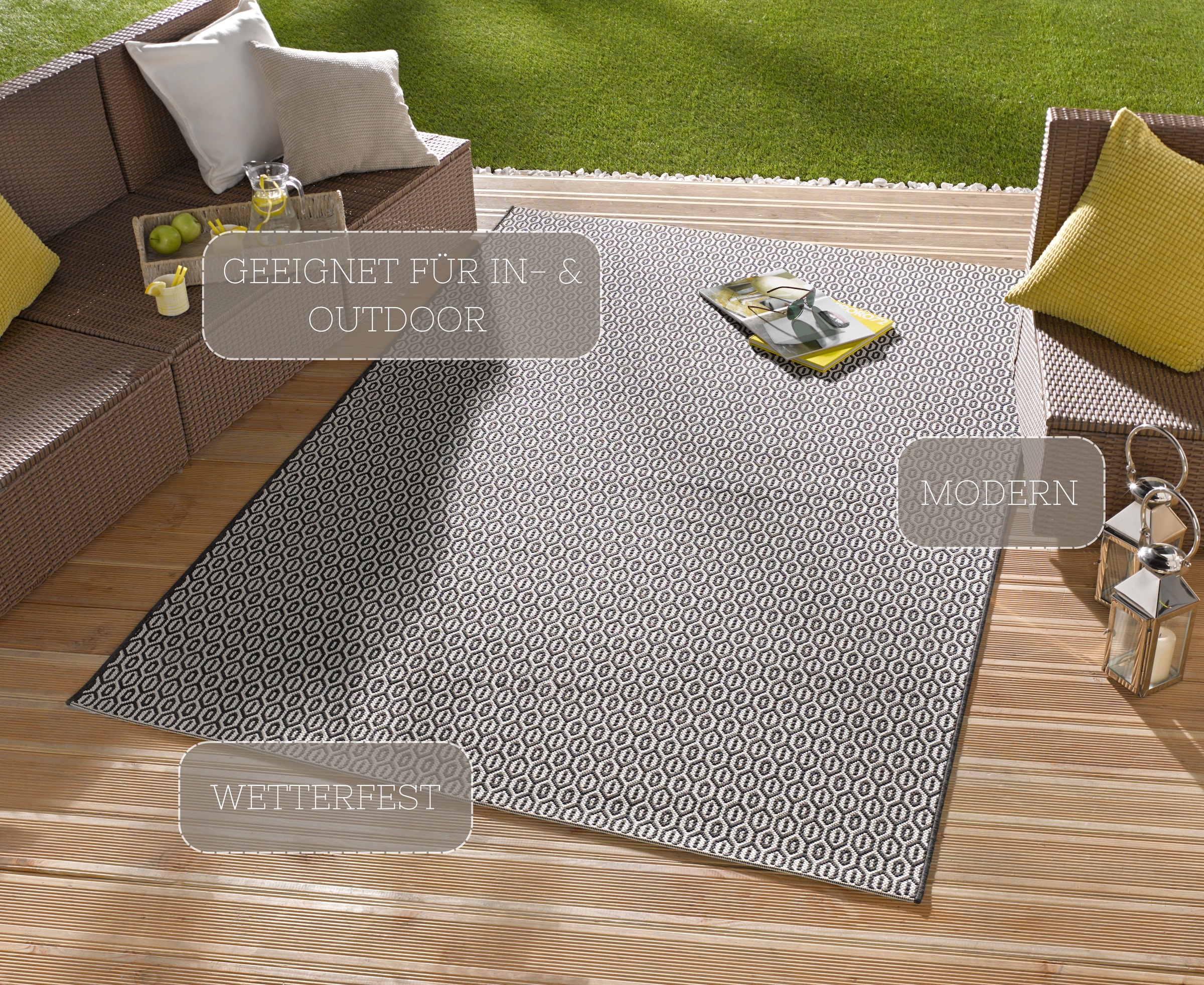 HANSE Home Teppich »Coin«, rechteckig, 8 mm Höhe, In-& Outdoor, Wetterfest, Balkon, Sisal-Optik, Wohnzimmer, Läufer