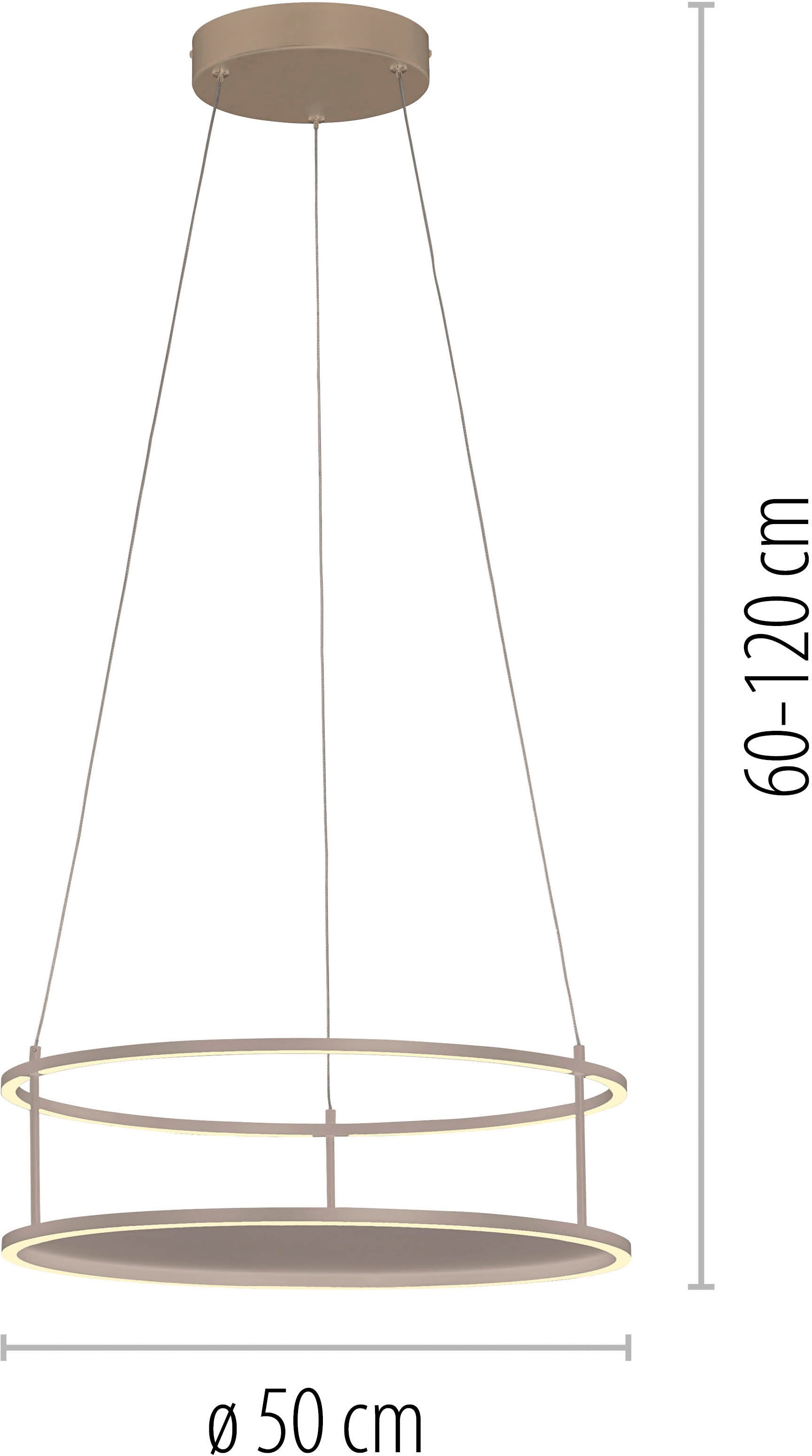 Paul Neuhaus LED Pendelleuchte »CONTURA« LED-Board 1 Stk. Warmweiß Touchdimmer, separat schaltbar, Memoryfunktion, Deko-Ablagefläche