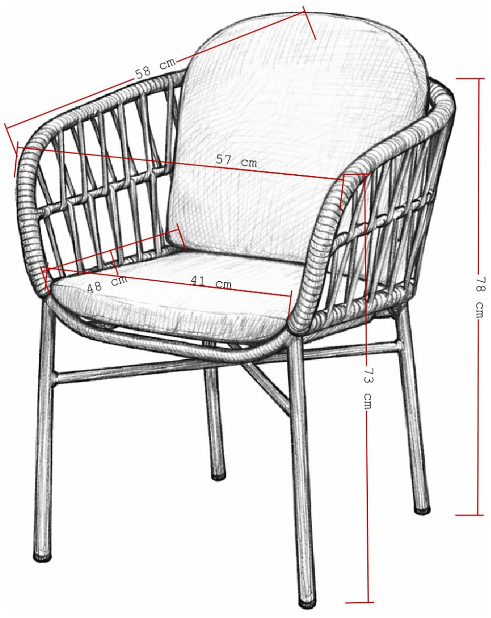 Destiny Garten-Essgruppe »COMO ARONA Essgruppe 4 Se + Tisch Ø120/170 cm« Set,  Tisch ausziehbar