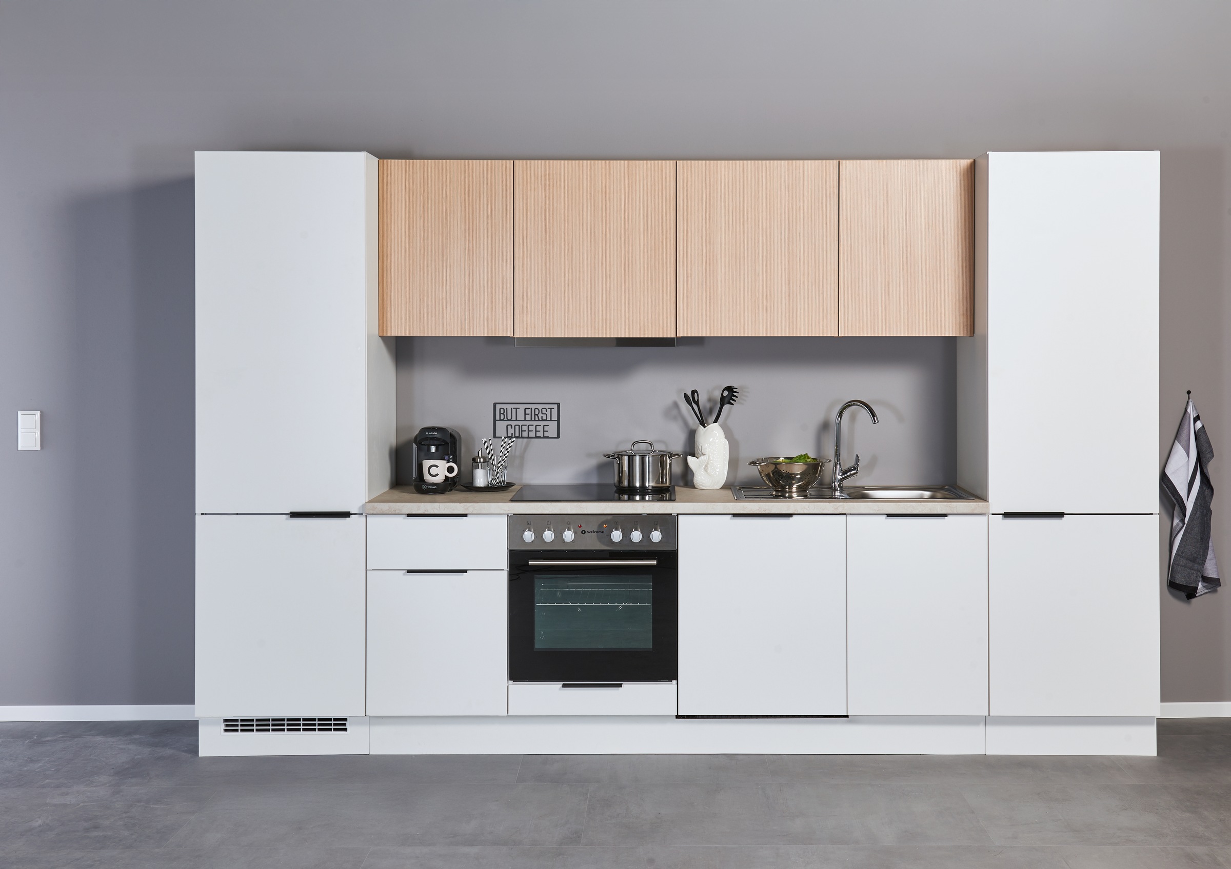 BASIC by Balculina Küchenzeile »Makrona B/H/T 340x215x60 cm« Breite 340 cm, wahlweise mit E-Geräten und Induktion