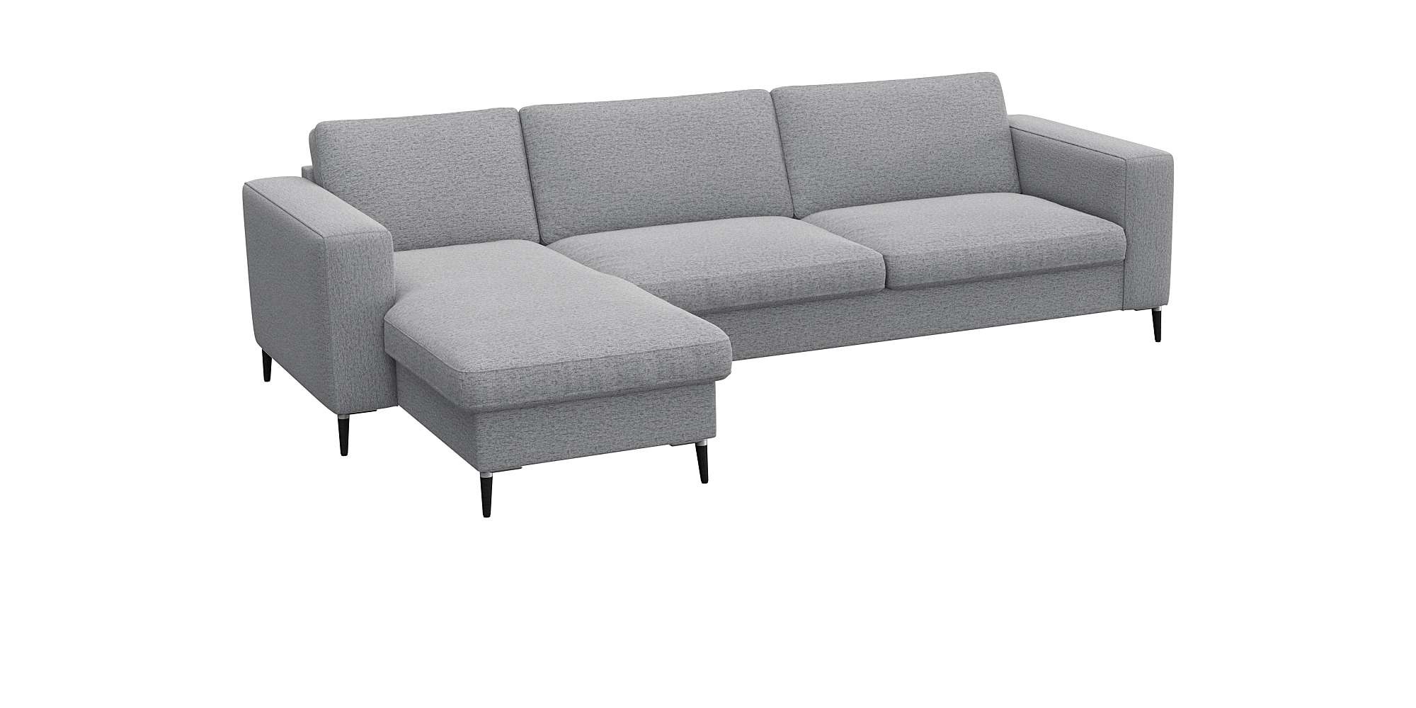 FLEXLUX Ecksofa »Fiore, super Sitzkomfort durch Kaltschaum im Sitz, L-Form«, breite Armlehnen, Kaltschaum, Füße Alu+schwarz