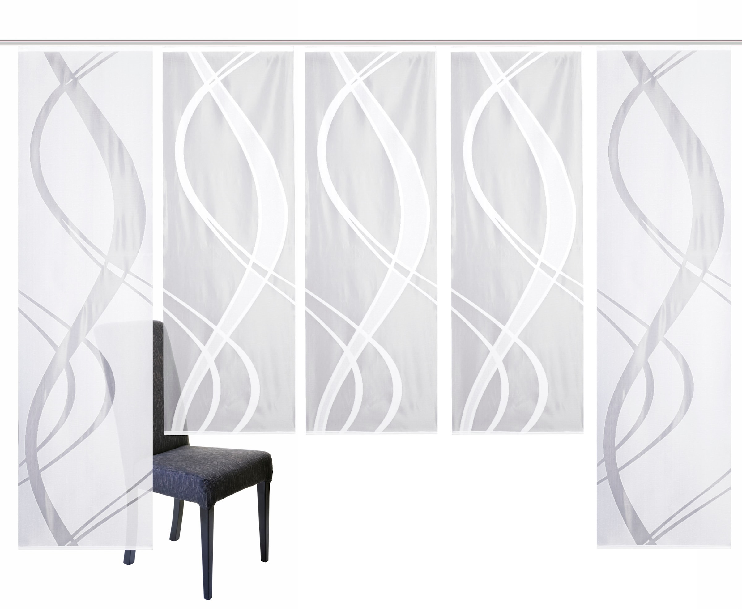 HOME WOHNIDEEN Schiebegardine »TIBASA« Paneelwagen 5 Stk. tlg. halbtranspar günstig online kaufen