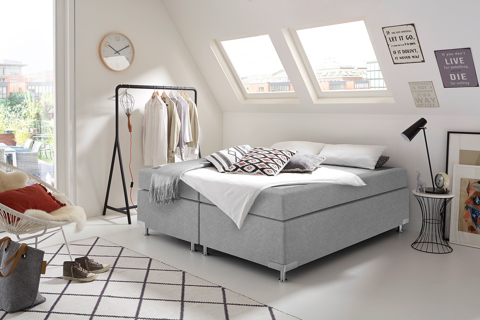 Westfalia Schlafkomfort Boxspringbett »Holland« ohne Kopfteil, frei im Raum günstig online kaufen