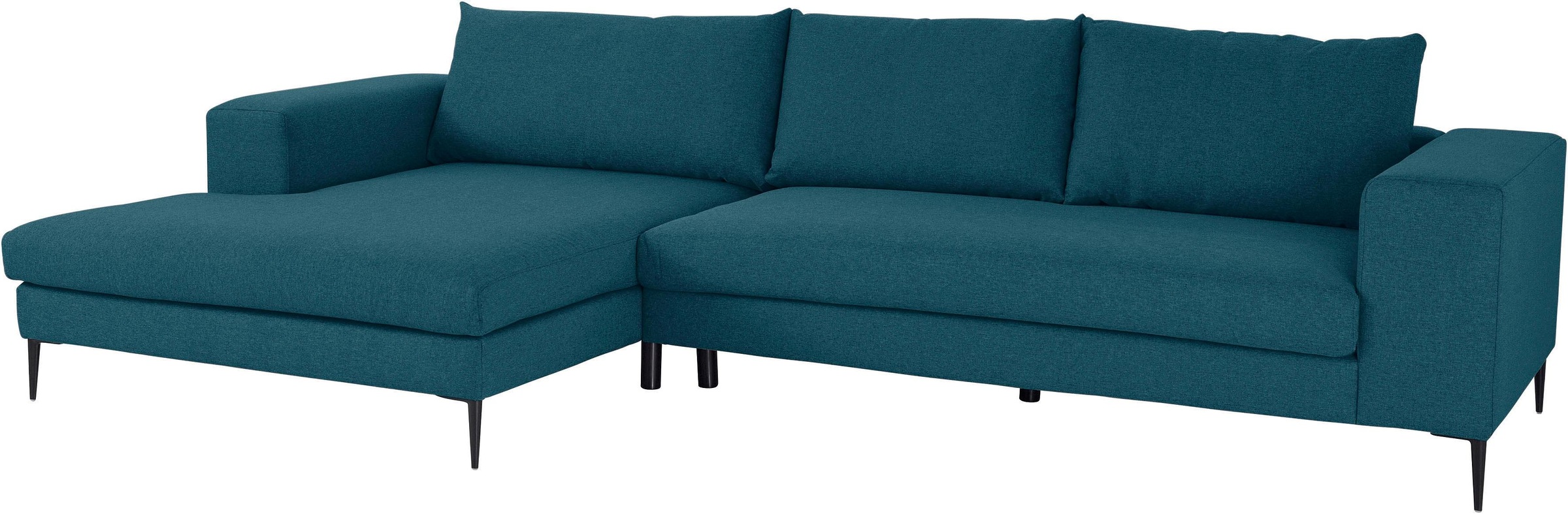 INOSIGN Ecksofa »Aurora, L-Form, mit extra breiter Recamiere, 324 x 170 cm (BxT)«, Designsofa mit tollem Sitzkomfort, extra hohe Metallfüße schwarz