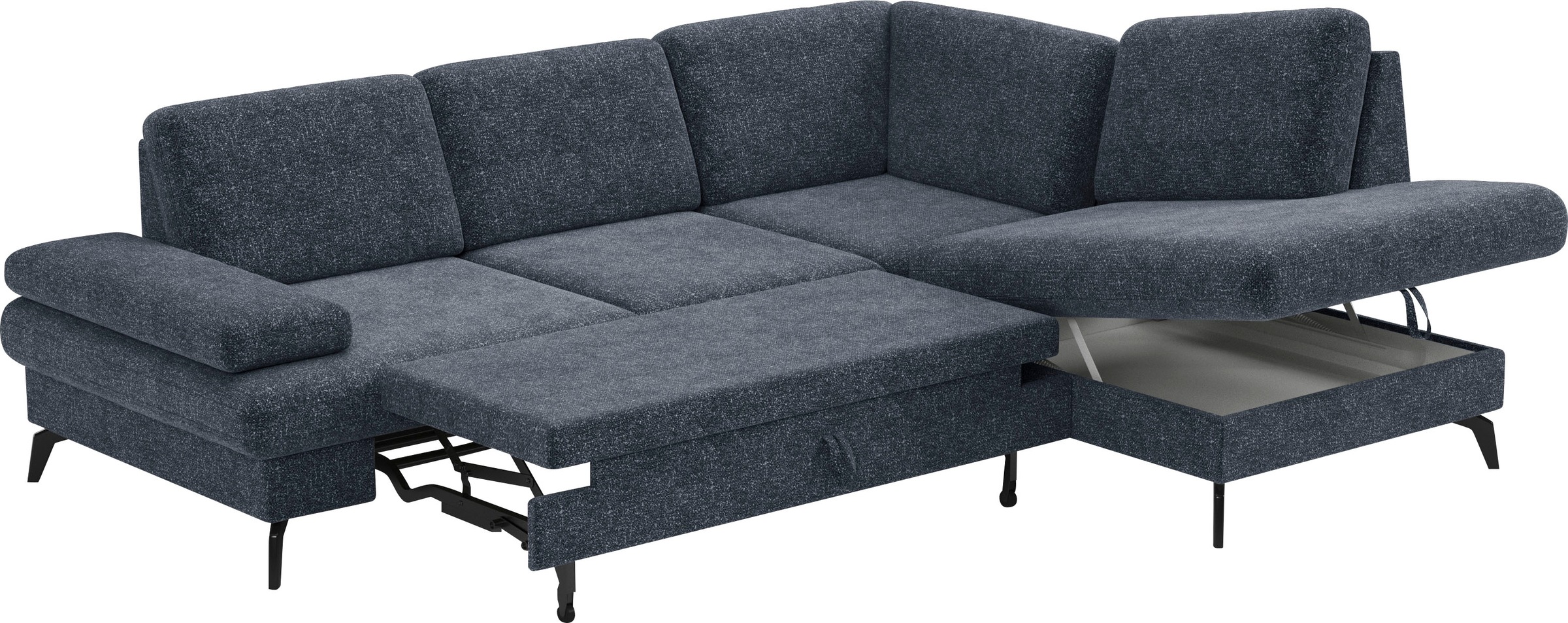 sit&more Ecksofa »Morris L-Form, inkl. Sitztiefenverstellung«, wahlweise mit Armteilverstellung, Bettfunktion & Bettkasten