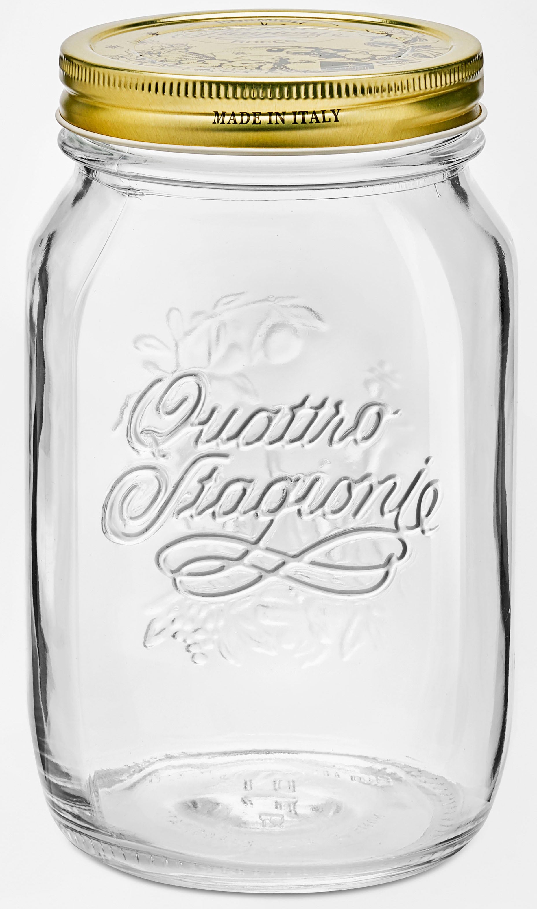 Bormioli Rocco Einmachglas »Quattro Stagioni«, (Set, 6 tlg., 6 Stück, 1,0l Fassungsvermögen), luftdicht verschließbar