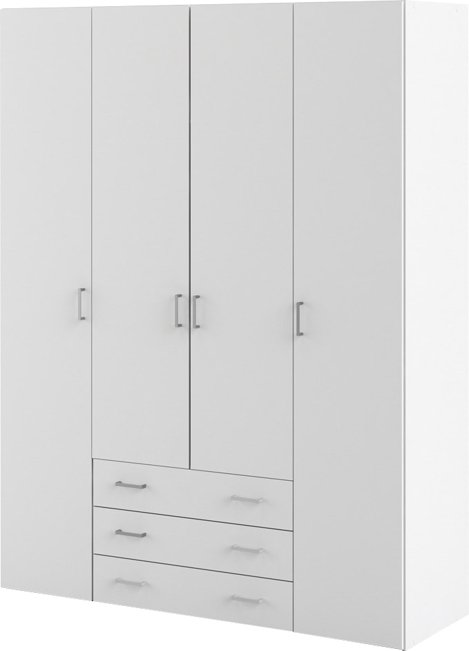 Home affaire Kleiderschrank, Mit viel Stauraum, graue Stangengriffe, Gr. ca. 200,4 x 154 x 49,5 cm
