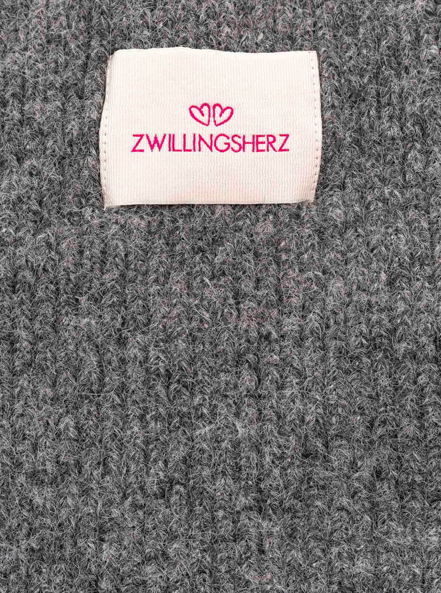 Zwillingsherz Strickschal »"Zwillingsherz Patch"« gerippt, mit Wolle und Patch