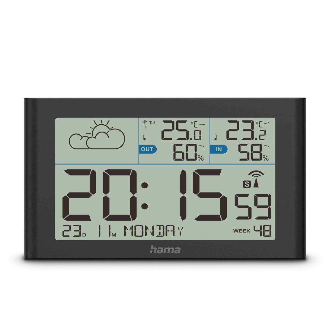 Hama Wetterstation »Wetterstation "Sylt" mit Außensensor, Funk, Wecker«, Innen-/Außentemperatur, Hygrometer