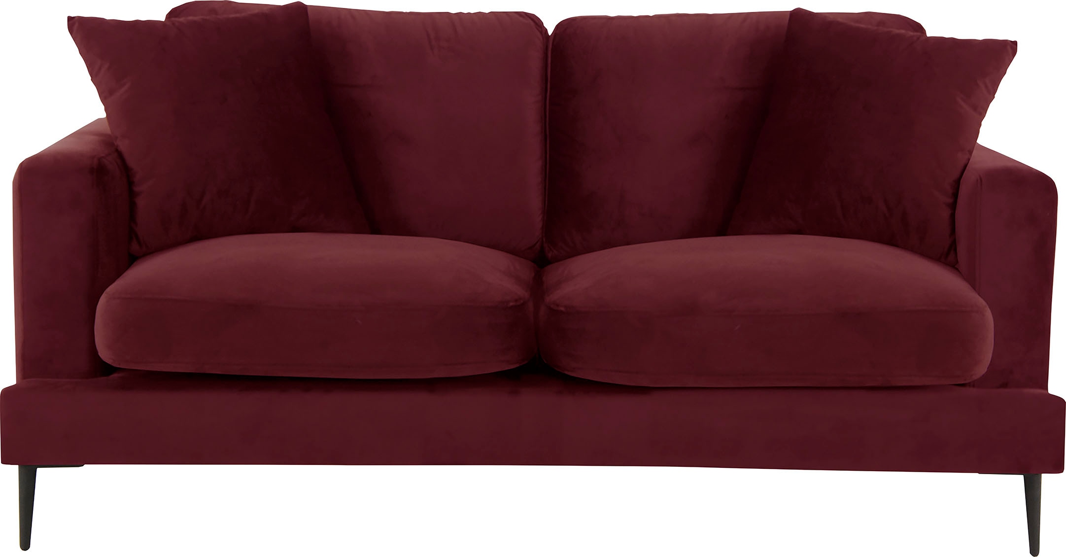 Leonique 2-Sitzer »Cozy elegantes Designsofa, Maße B/T/H: 151/97/80 cm«, mit losen Kissen und Metallbeinen