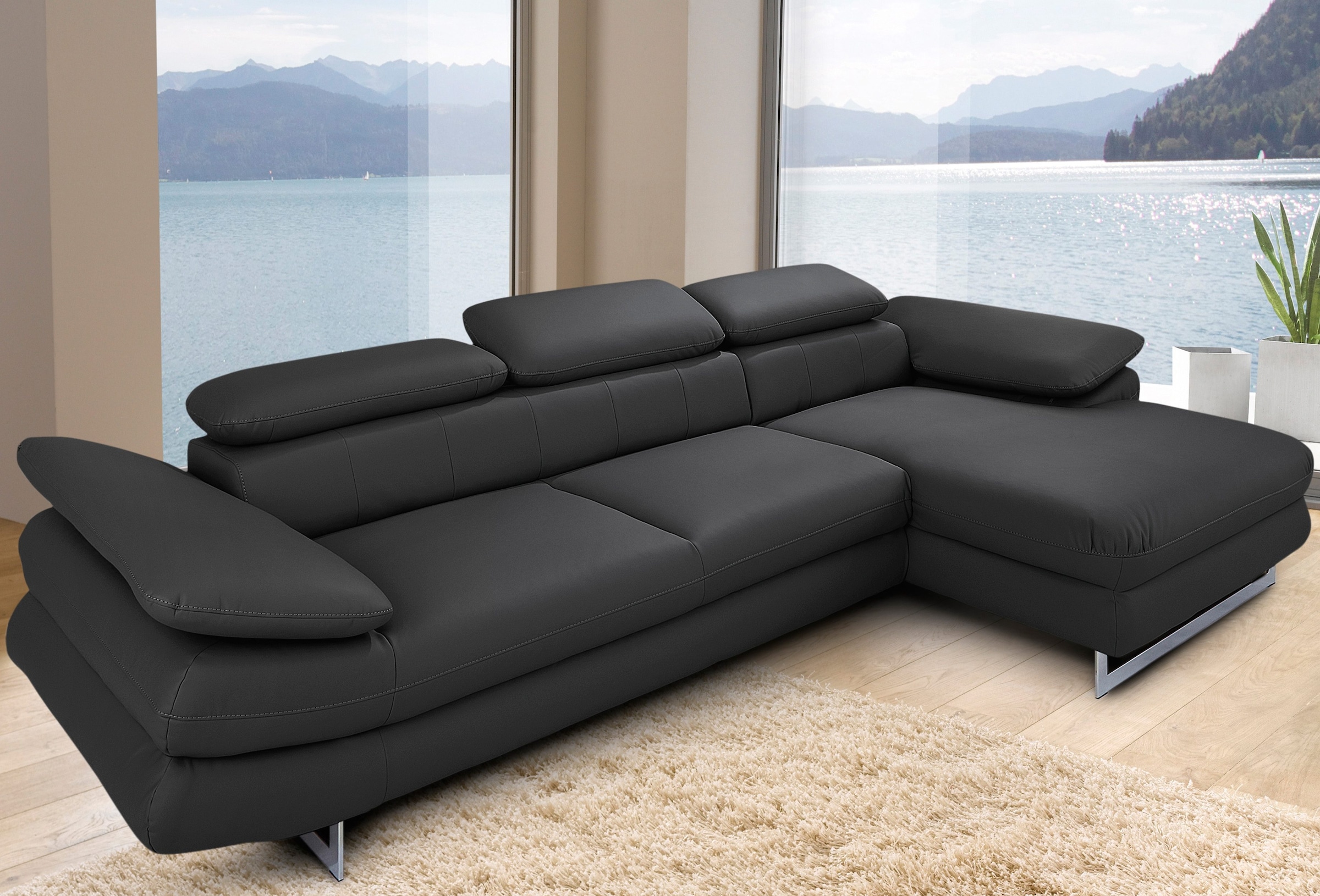 INOSIGN Ecksofa »Solution L-Form«, mit Arm- & Kopfteilverstellung, wahlweis günstig online kaufen