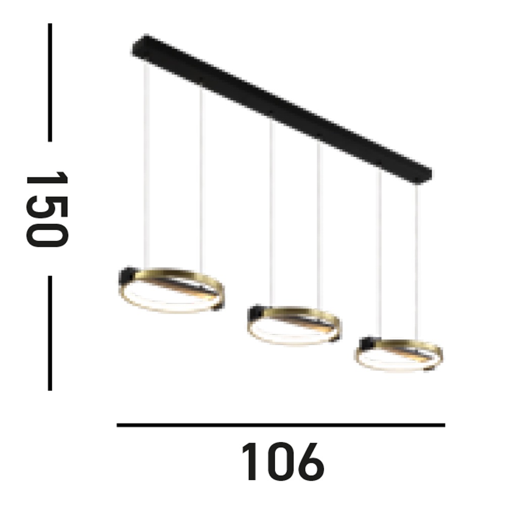 Searchlight LED-Hängeleuchte »Hängeleuchte Aerial, 3-flammig« LED-Modul 1 Stk. Warmweiß Minimalistisches Ambiente