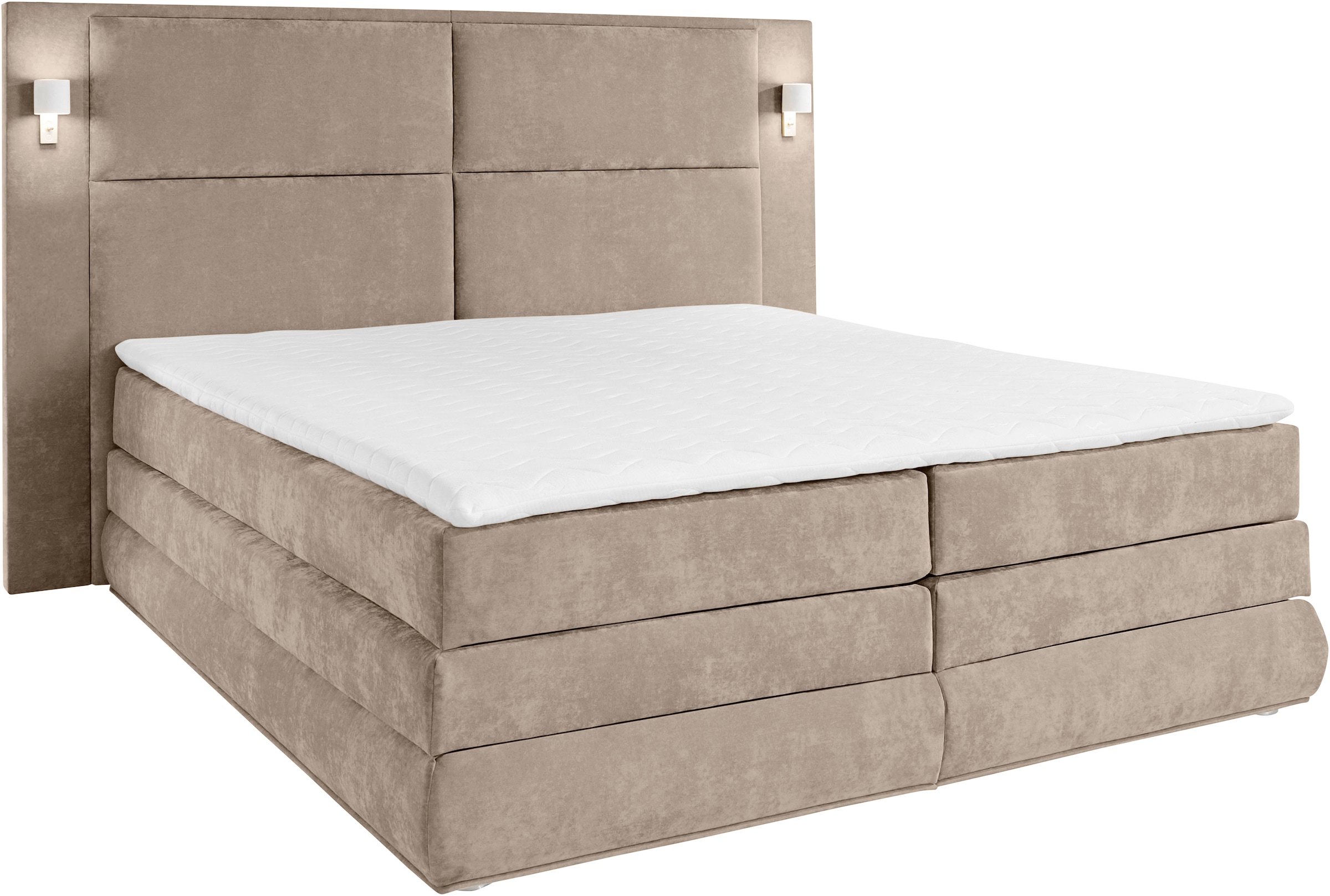 COLLECTION AB Boxspringbett Copenhagen, inklusive Bettkasten und Topper, wahlweise mit LED-Beleuchtung