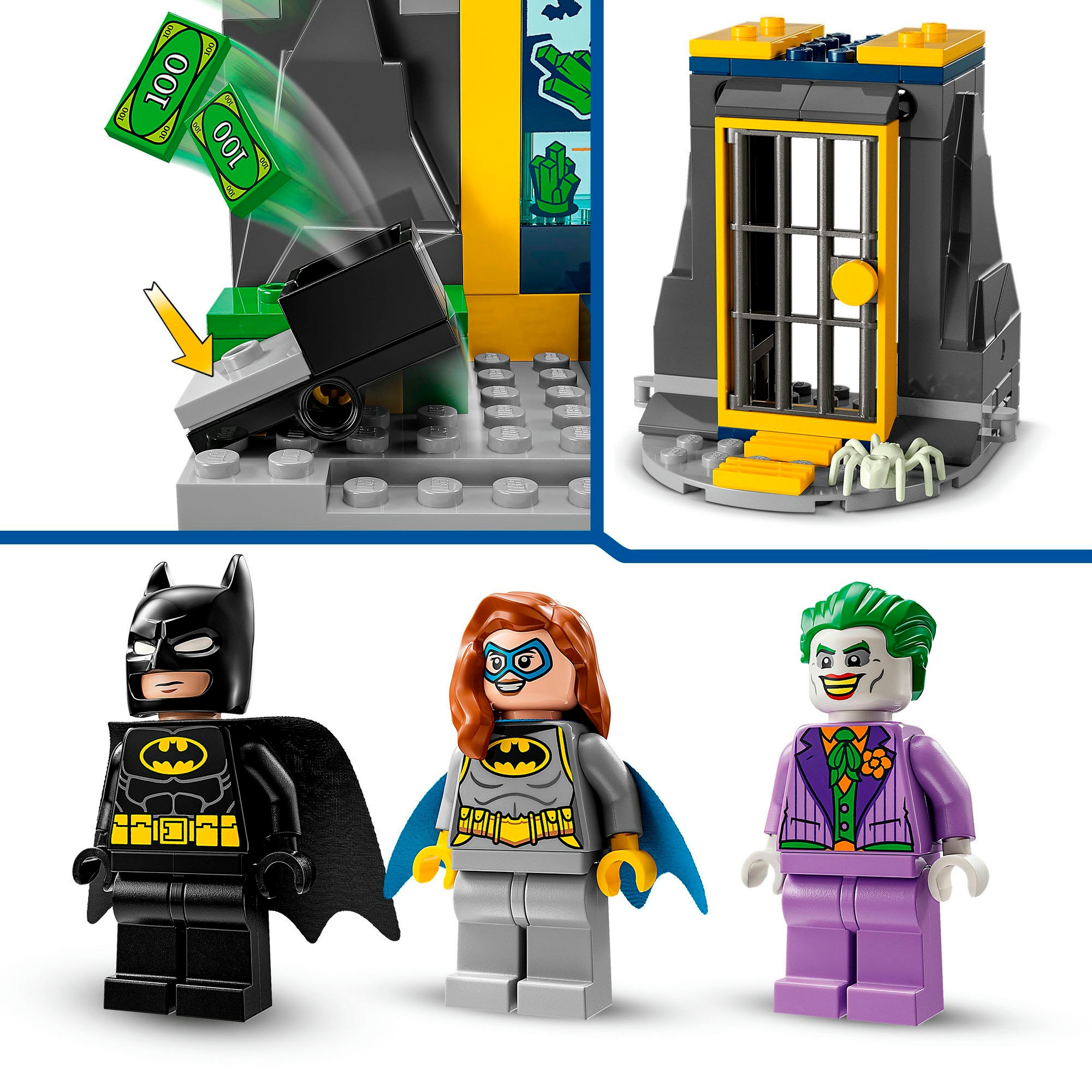 LEGO® Konstruktionsspielsteine »Bathöhle mit Batman™, Batgirl™ und Joker™ (76272), LEGO Super Heroes«, (184 St.), Made in Europe