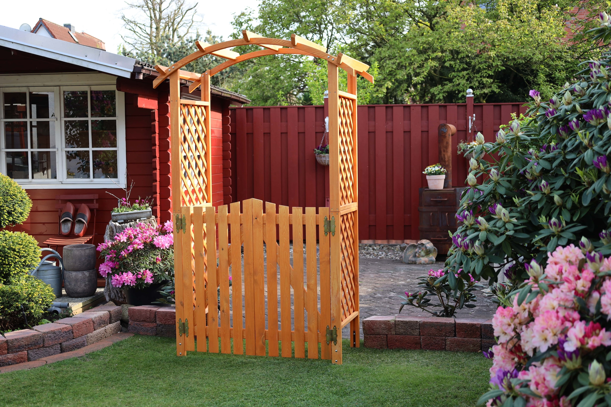promadino Rosenbogen »Pergola Diana«, BxTxH: 132x70x206 cm, mit Türen