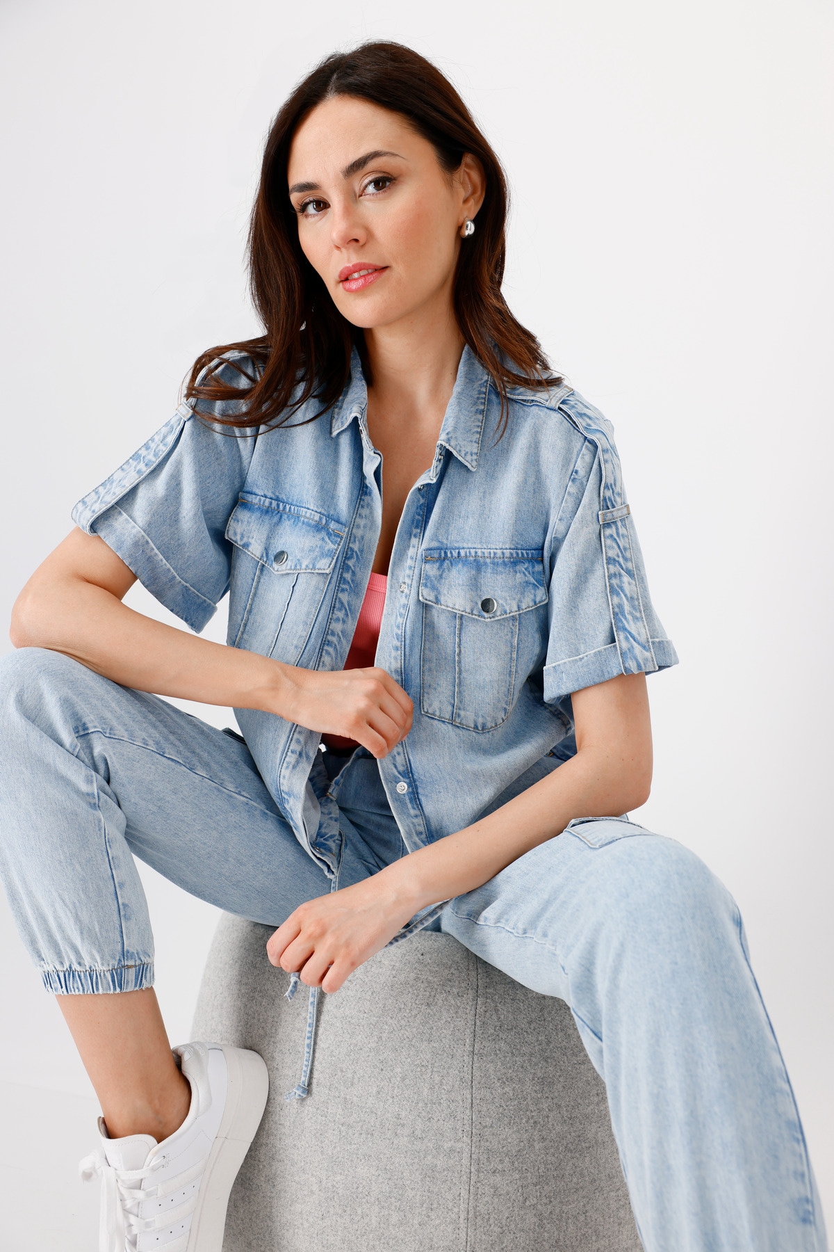 Monari Jeansblazer, mit Tunnelzugbändchen