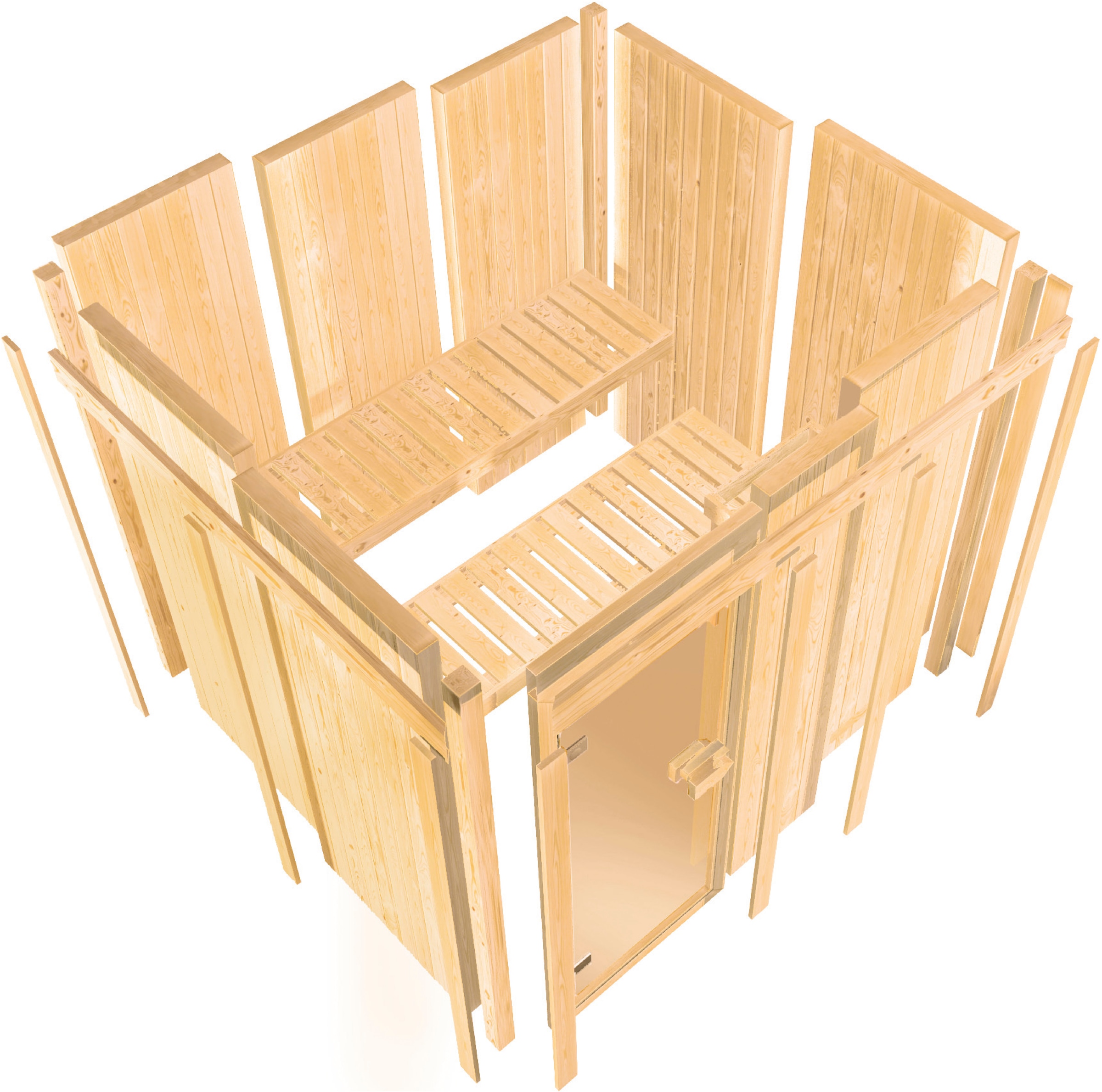 Karibu Sauna »Ivana 2« Ganzglasfront