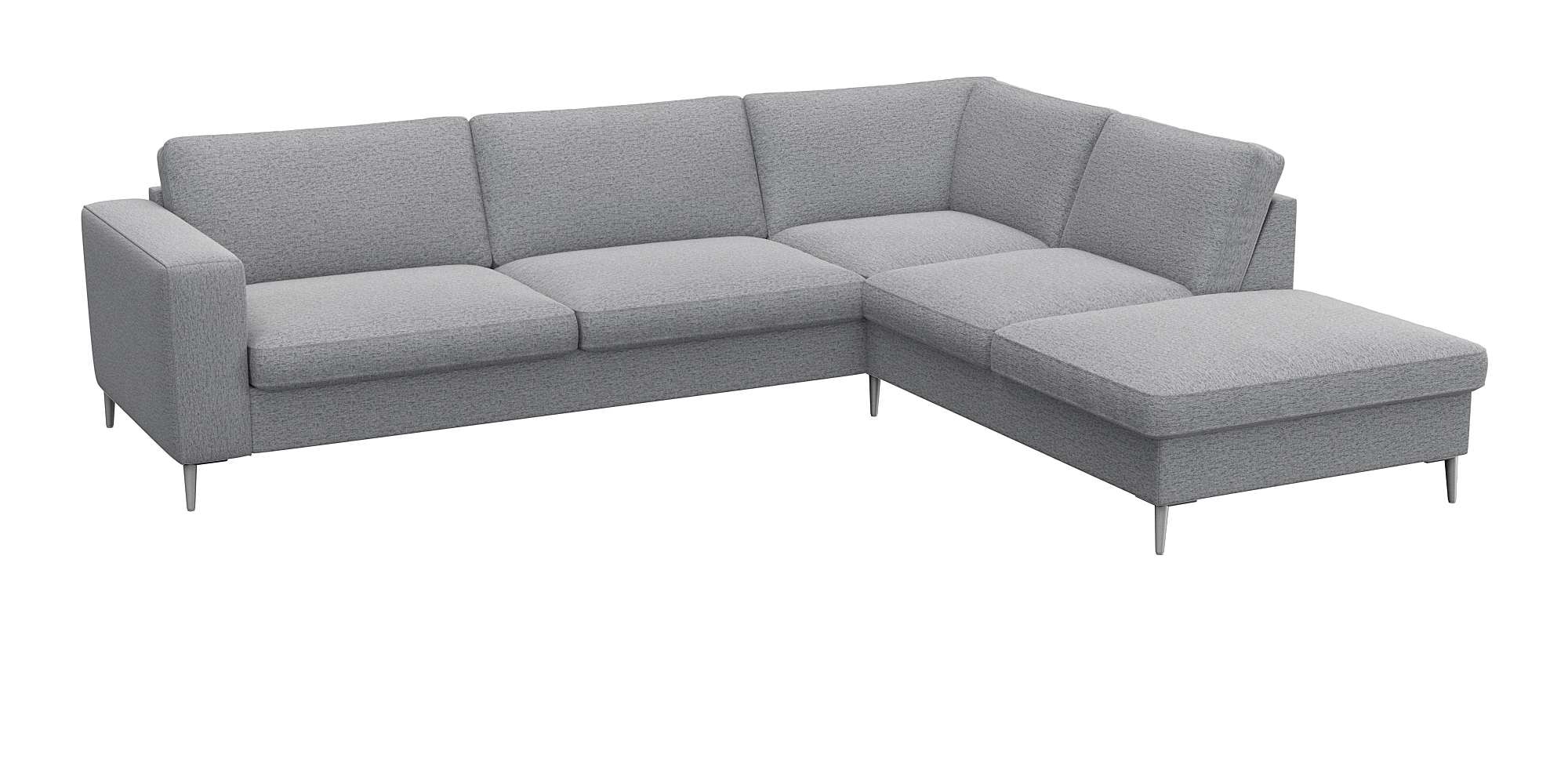 FLEXLUX Ecksofa »Fiore, super Sitzkomfort durch Kaltschaum im Sitz, L-Form« breite Armlehnen, Füße Alu