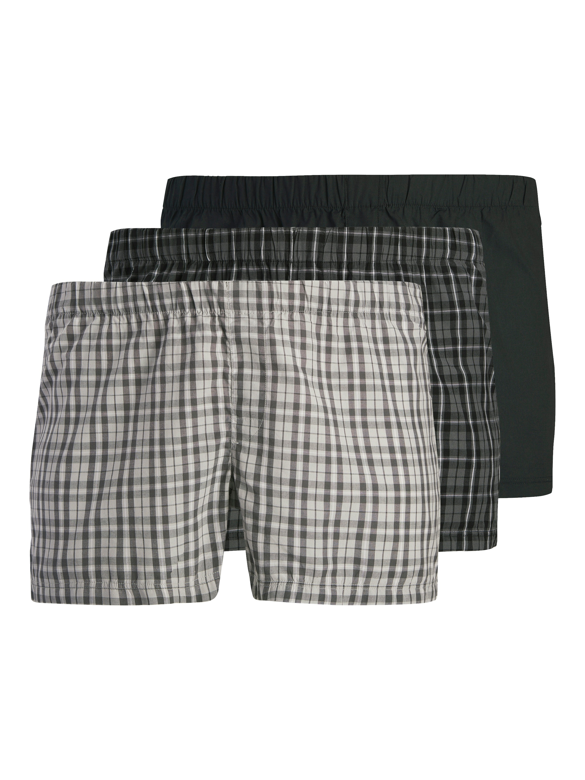 JACK & JONES PLUSSIZE Boxer »JACMILANO WOVEN BOXERS 3 PACK PLS SN« Black Pack:Black Check - Grey Check XXL XXL Elastische Boxershorts von Jack &...
