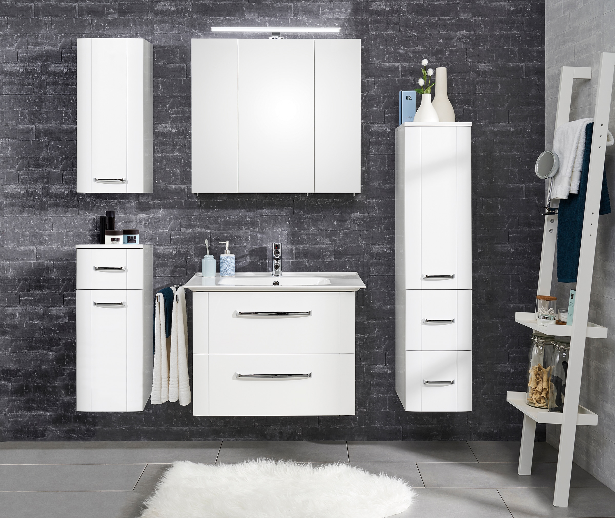 Saphir Badmöbel-Set »Serie 3006 5-teilig Keramik-Waschtisch mit Spiegelschr günstig online kaufen