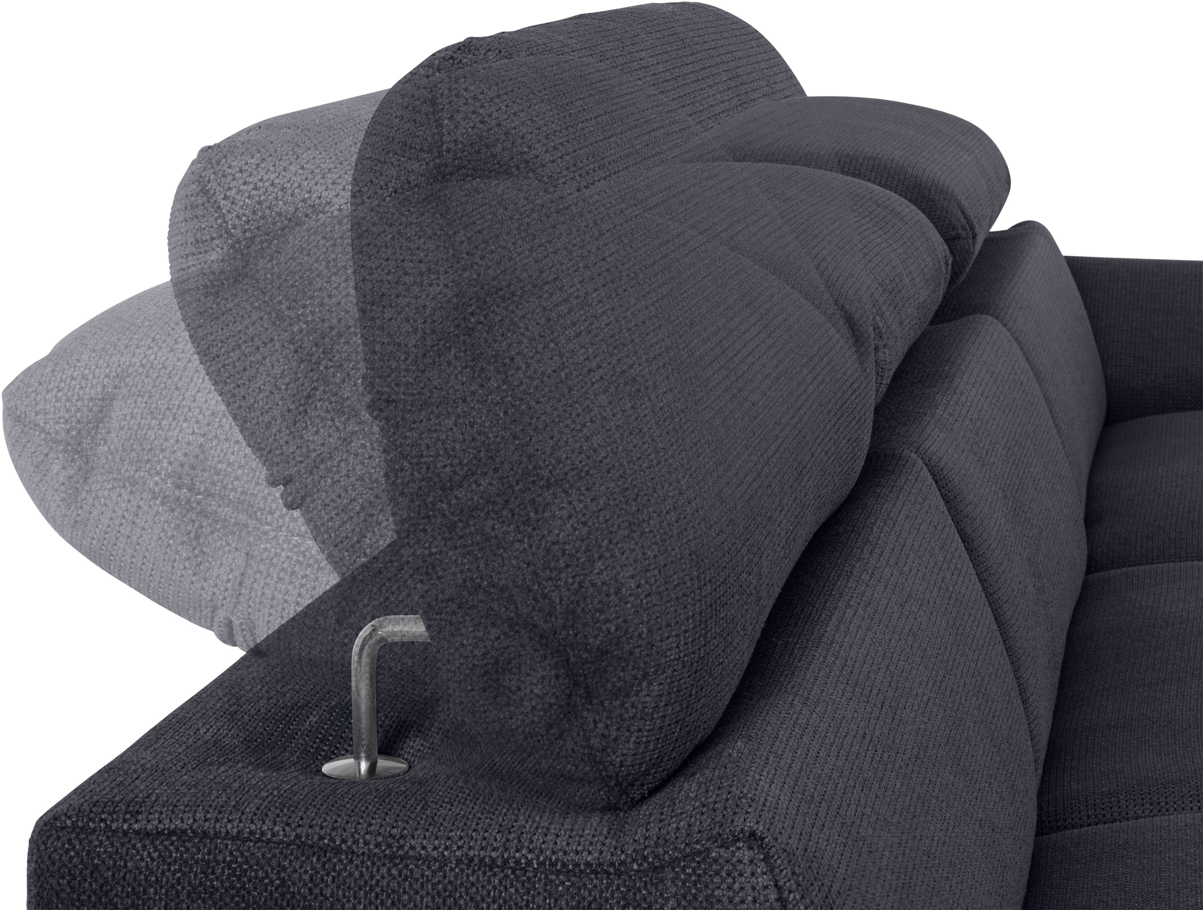 COTTA Ecksofa »Lola L-Form«, (Set, mit Hocker), mit Hocker & Kopfteilfunktion, wahlw. Bett- und Armteilfunktion