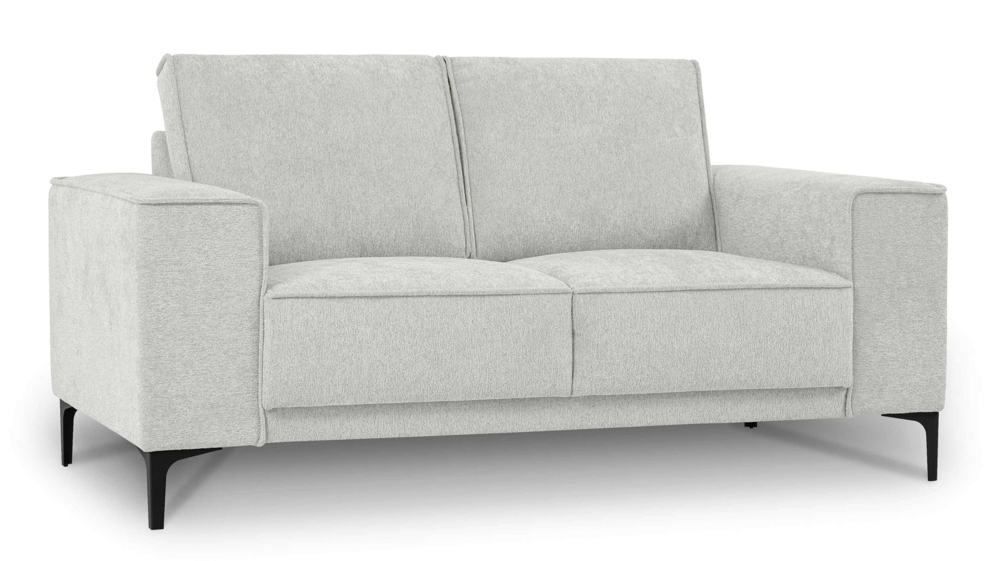 Places of Style 2-Sitzer »Kompaktsofa Oland, Struktur, Flachgewebe, Luxus-Microfaser, Boucle«, 164 cm, Wellenunterfederung, Skandi-Design, Metallfüße