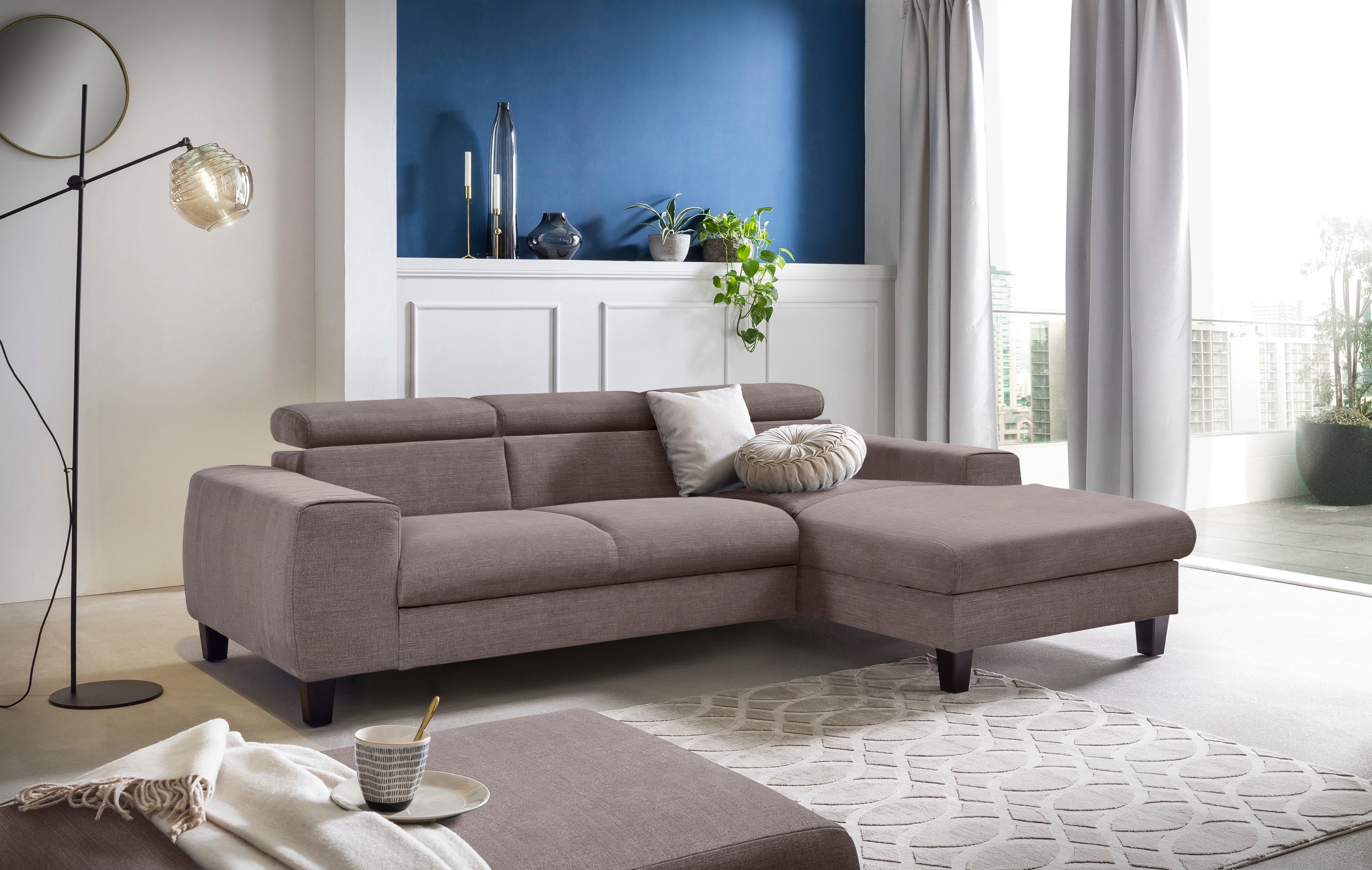 COTTA Ecksofa "Morven L-Form mit Kopfteilverstellung" wahlweise mit Bettfun günstig online kaufen