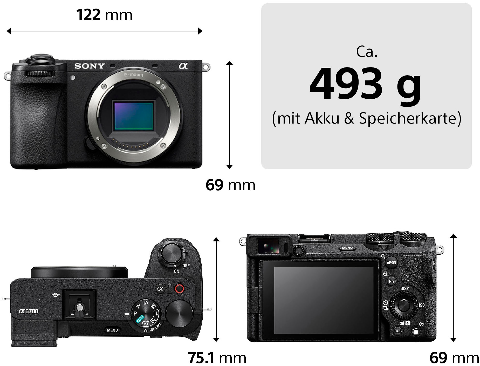 Sony Systemkamera »Alpha 6700« E PZ 16–50mm F3.5–5.6 OSS , E 70–350mm F4.5–6.3 G OSS , 27 , Bluetooth , inkl. Sony Alpha 6700G spiegellose APS-C-Kamera für Wildlife-Aufnahmen