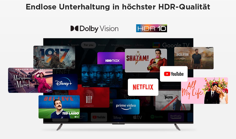 TCL LED-Fernseher »75P731X1«, 4K Ultra HD, Smart-TV-Google TV, HDR Premium, Dolby Atmos, HDMI 2.1, Metallgehäuse
