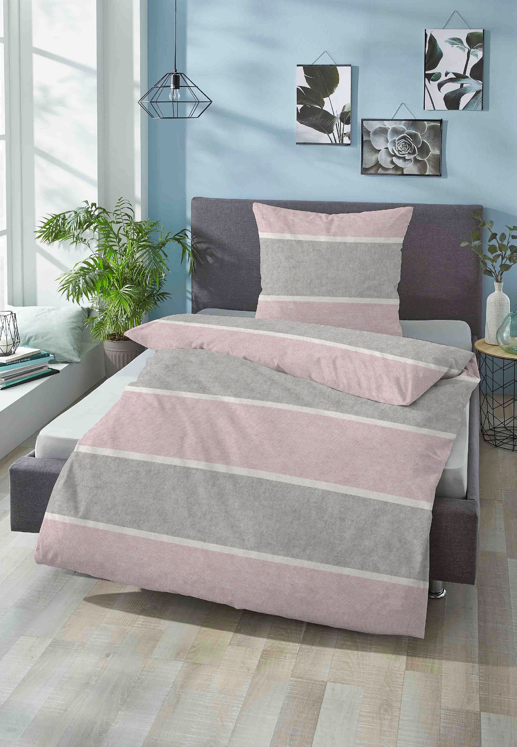 Biberna Bettwäsche »Jonas«, kuschelig warm, weich, pflegeleicht, 100% Baumwolle, made in Germany
