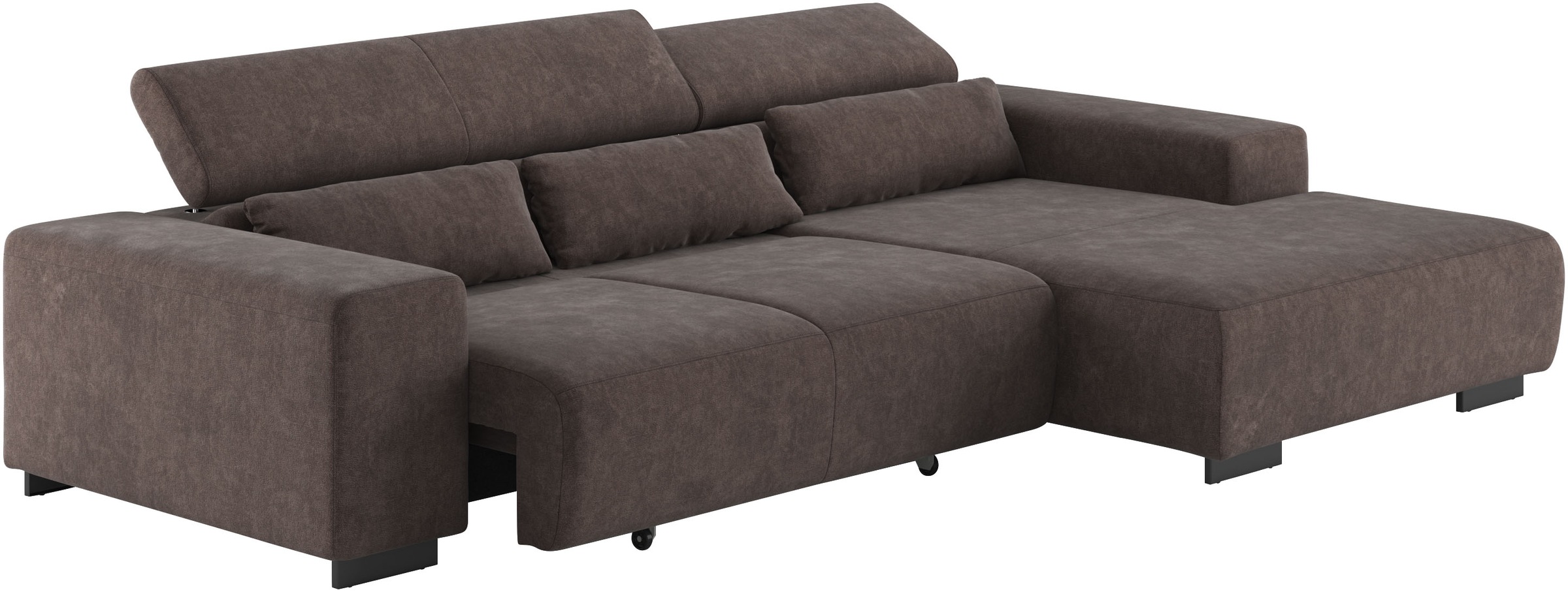 COTTA Ecksofa »Side L-Form, mit Kopfteilverstellung & 3 Nierenkissen«, optional motorische Sitztiefenverstellung