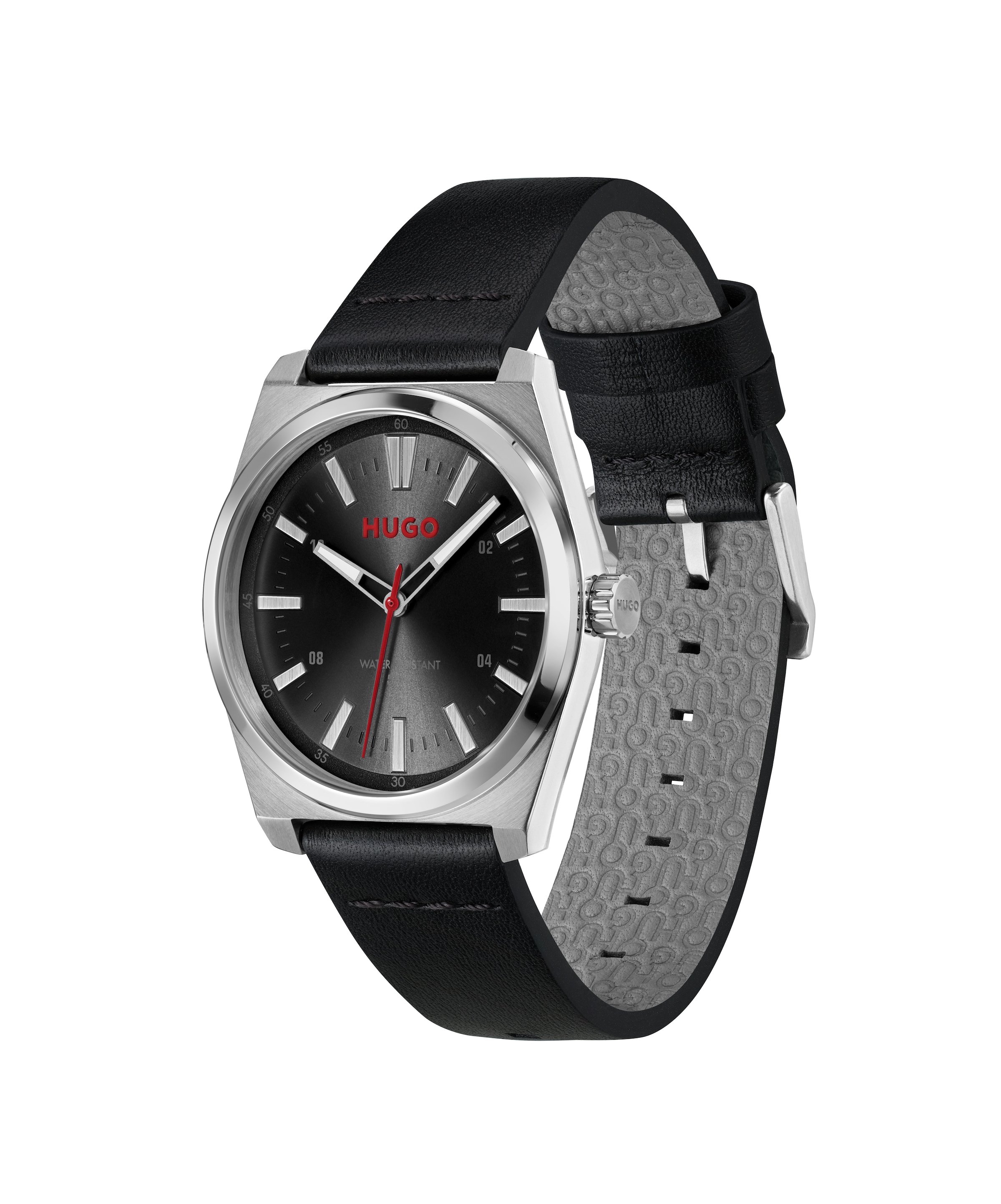 HUGO Quarzuhr »#ARK«, Armbanduhr, Herrenuhr, Lederarmband, analog