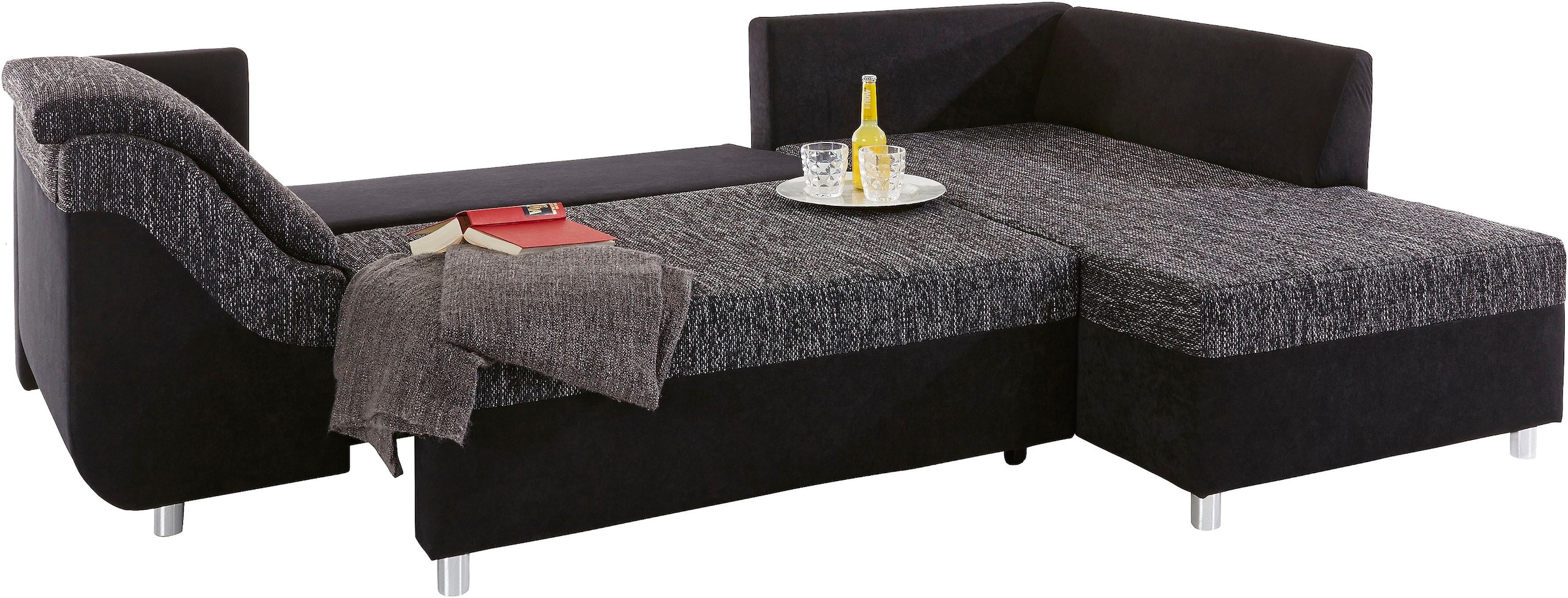 COLLECTION AB Ecksofa »Sally L-Form«, mit und ohne Bettfunktion, inklusive loser Rücken- und Zierkissen