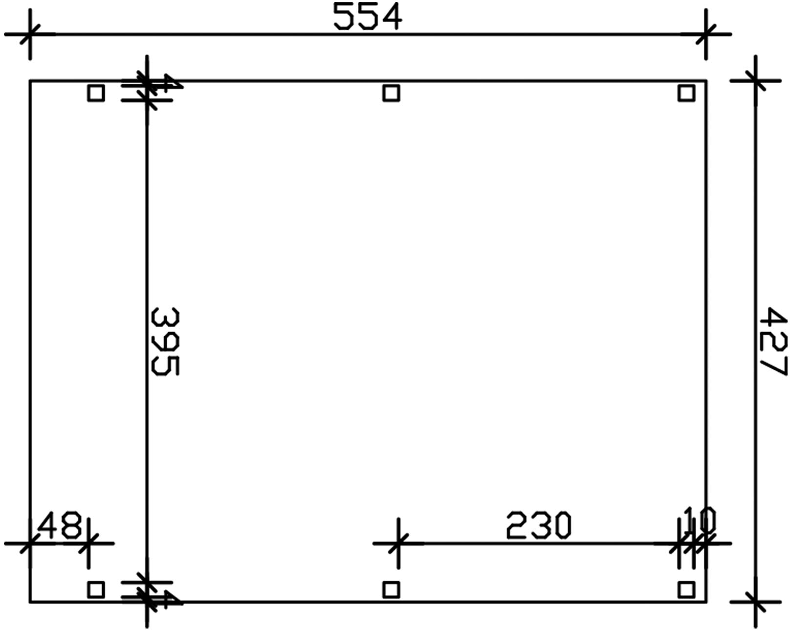 Skanholz Einzelcarport »Grunewald«, Holz, 395 cm, Anthrazit