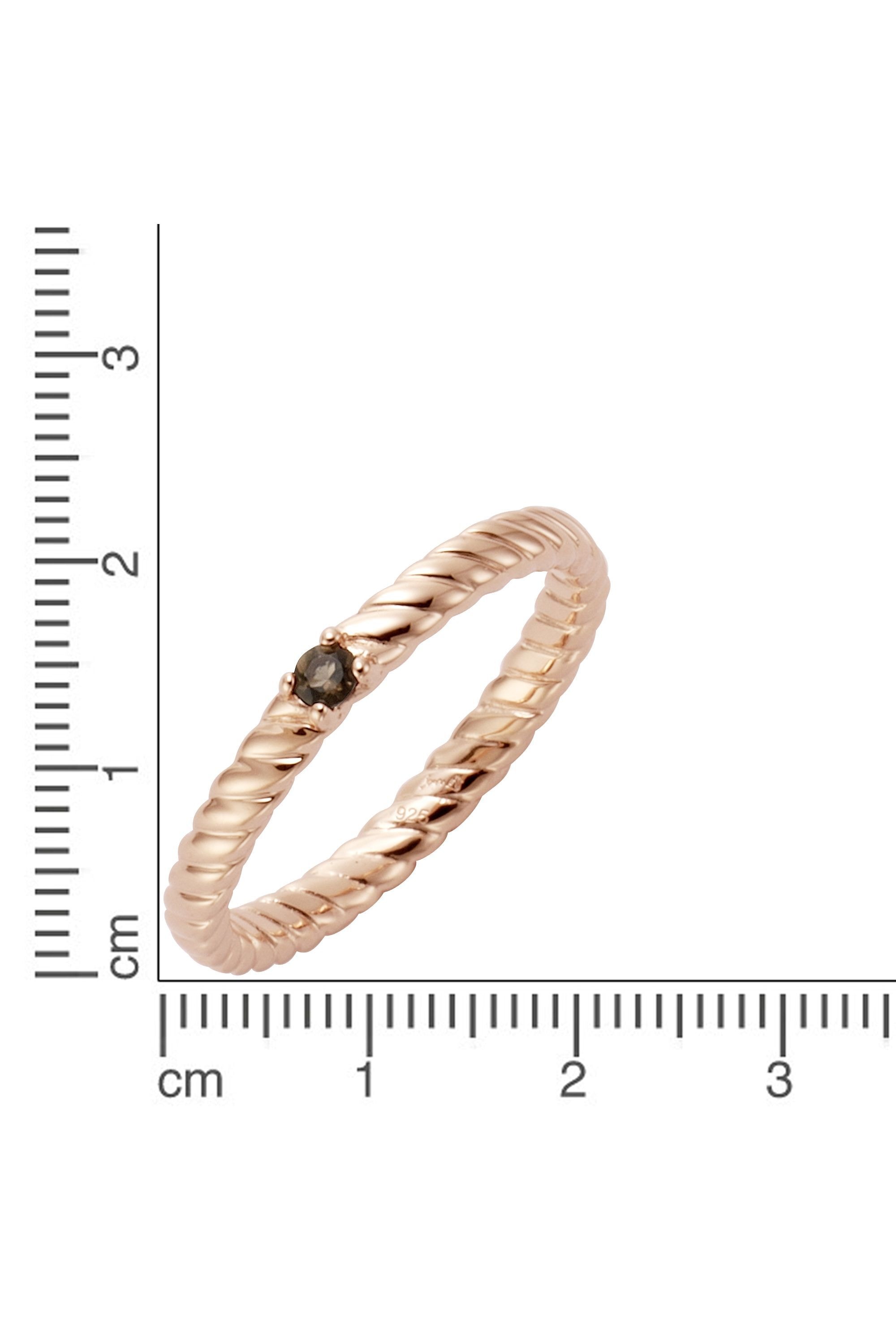 Jamelli Fingerring »925/- Sterling Silber rotverg. mit Rauchquarz«