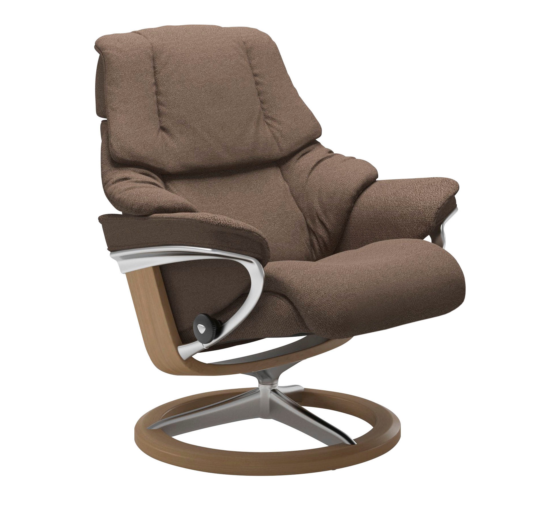 Stressless® Relaxsessel »Reno«, (Set, Relaxsessel mit Hocker), mit Hocker, mit Signature Base, Größe S, M & L, Gestell Eiche