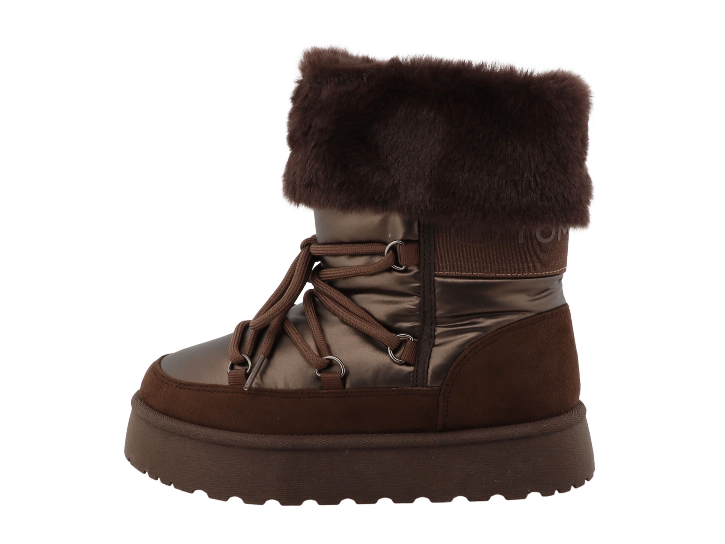 TOM TAILOR Winterboots  Schnürboots mit kuscheligem Fellimitat-Kragen