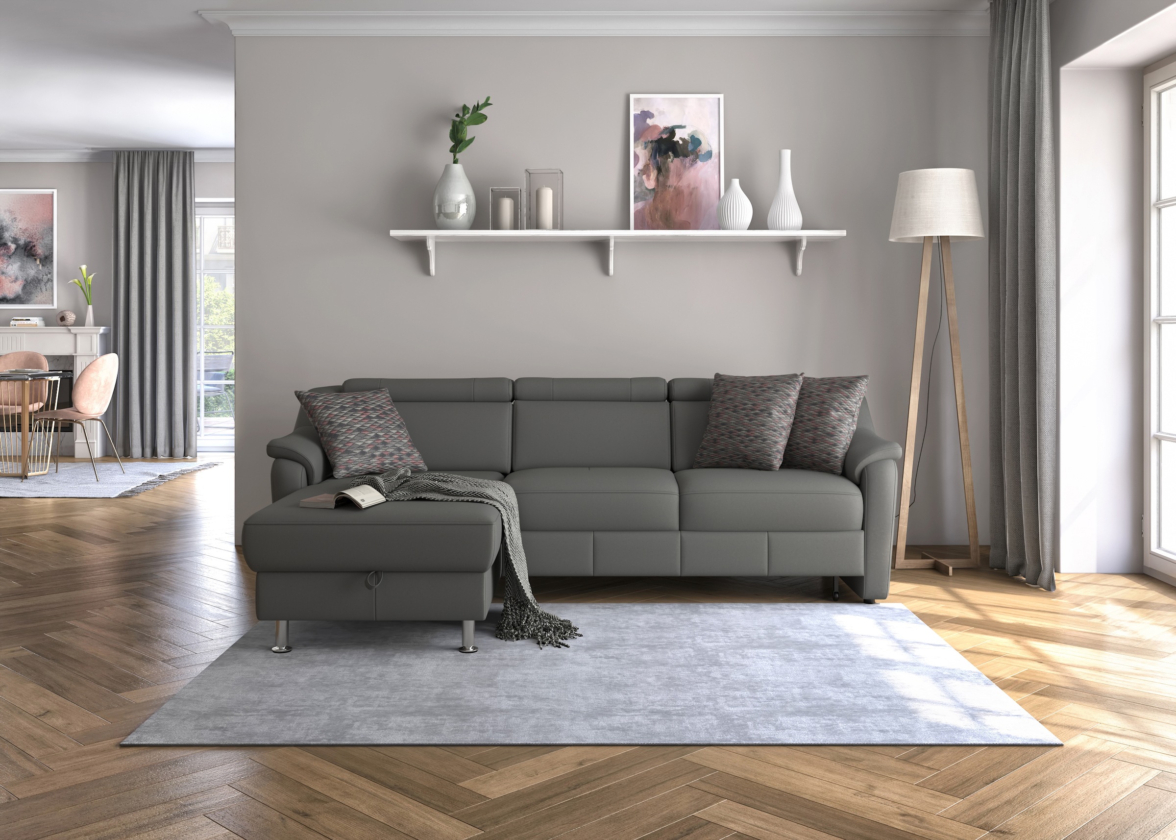 sit&more Ecksofa »Freetown L-Form«, inklusive Kopfteilverstellung und komfortablem Federkern