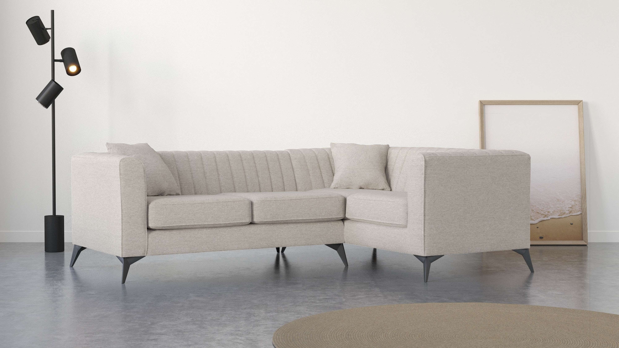 Places of Style Ecksofa »MATTHEW B/T/H: 240/167/74 cm«, L-Form, Steppung im günstig online kaufen