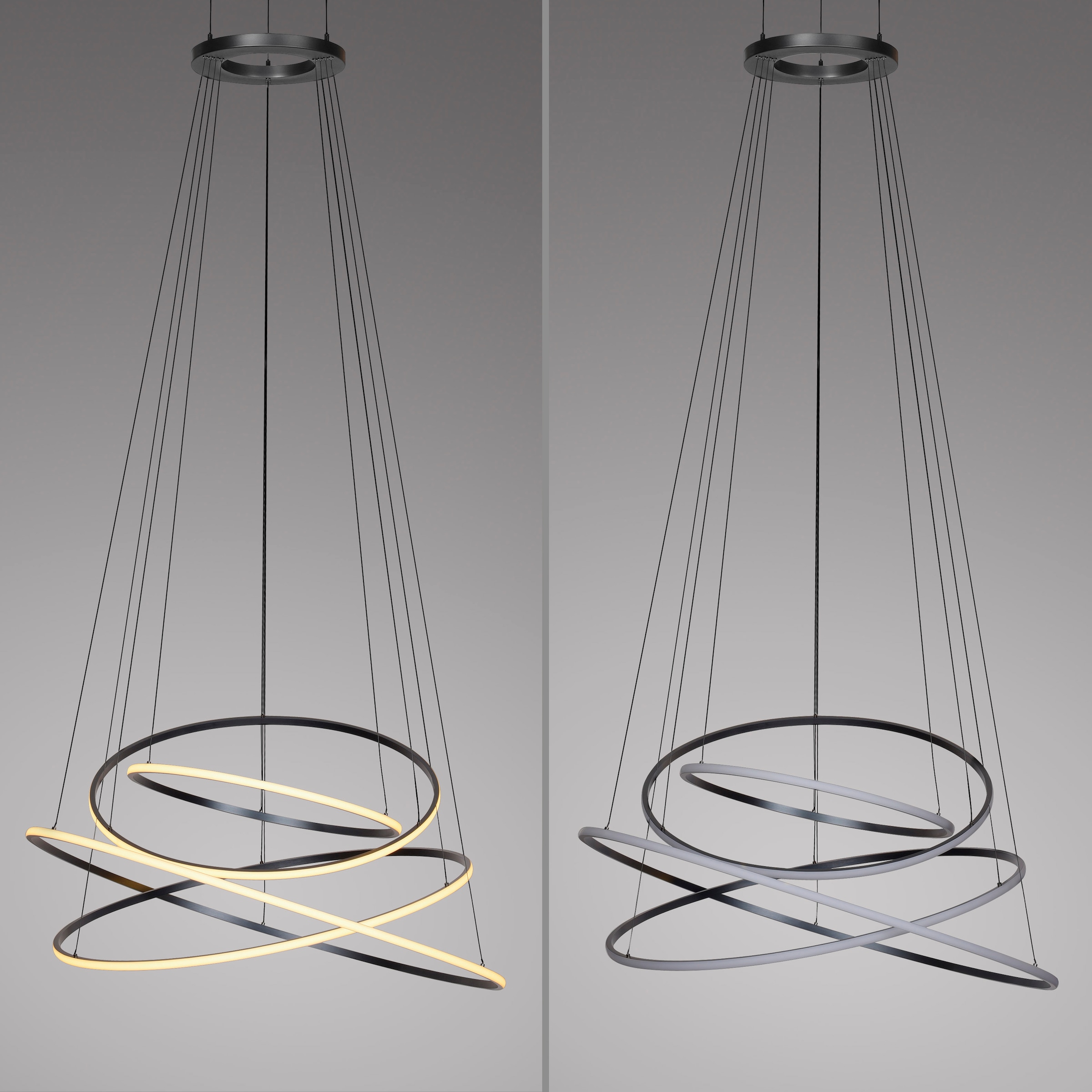 Neuhaus PURE LED Pendelleuchte »PURE E-Flying Rings« LED-Board 1 Stk. warmweiß - kaltweiß e-LIFT® Funktion, CCT, dimmbar über Fernbedienung