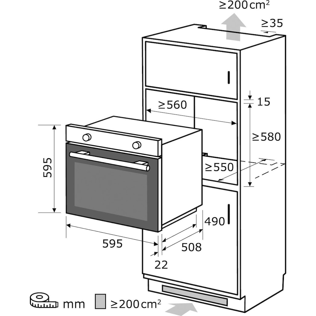 exquisit Einbaubackofen »EBE 555-1.2 U«, EBE 555-1.2 U