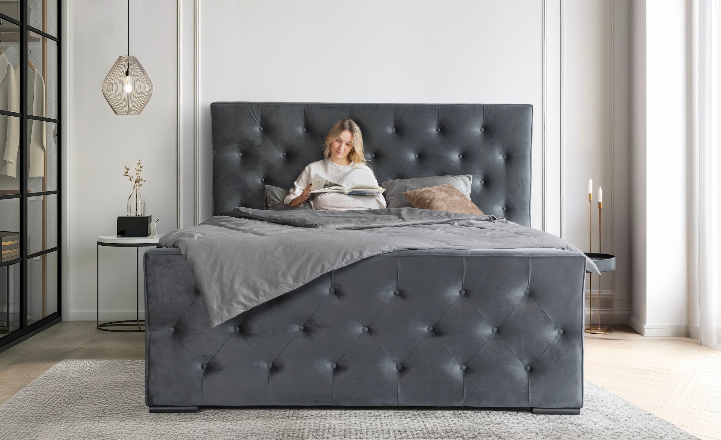 COLLECTION AB Boxspringbett »Florence inkl. Kingsize (28 cm) Matratze (H3) günstig online kaufen