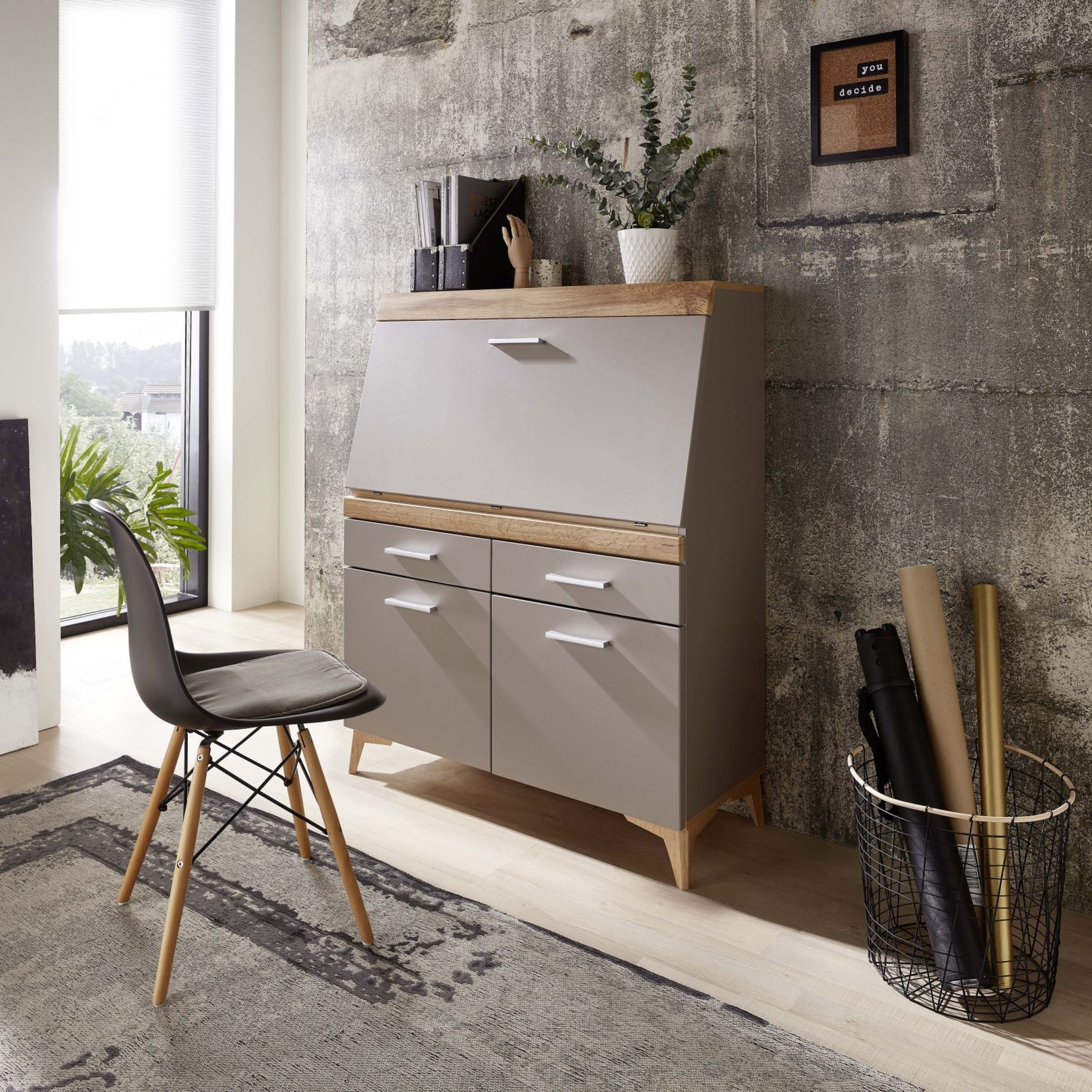 Innostyle Sekretär »SECRET«, Stauraumschrank, mit Monitor-/Laptopfach, Soft-Close, Breite 98 cm
