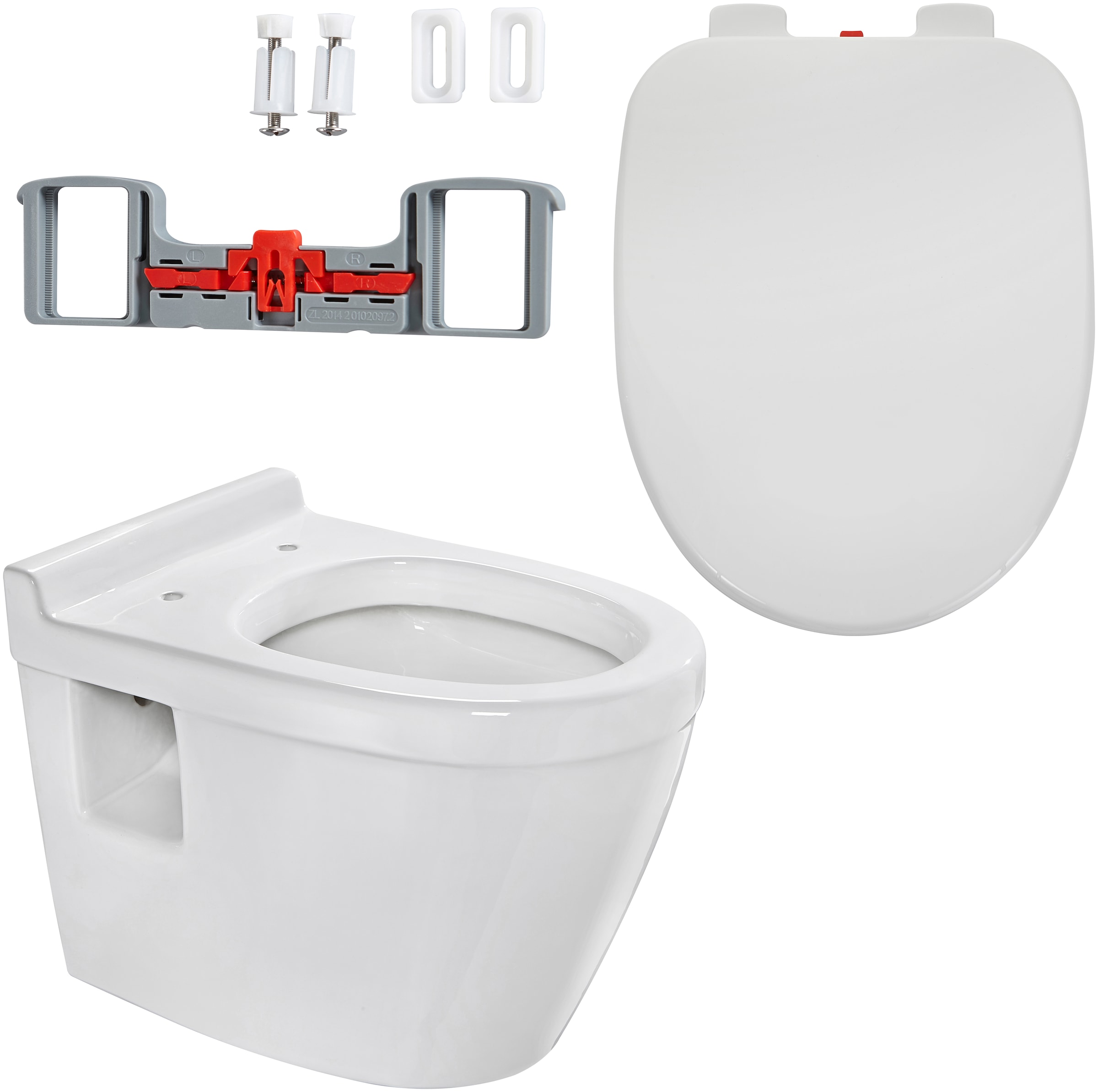 welltime Tiefspül-WC »Dover«, (Set), spülrandlose Toilette aus hochwertiger Sanitärkeramik, inkl. WC-Sitz