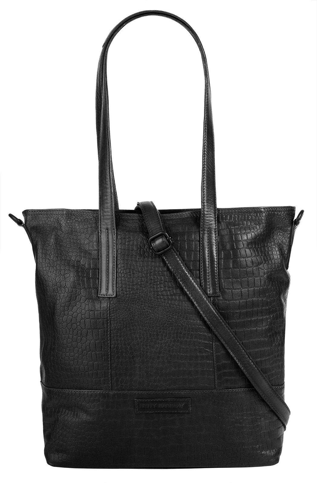 Shopper, echt Leder, Gr. B/H/T: 29 cm x 33 cm x 9 cm onesize, schwarz