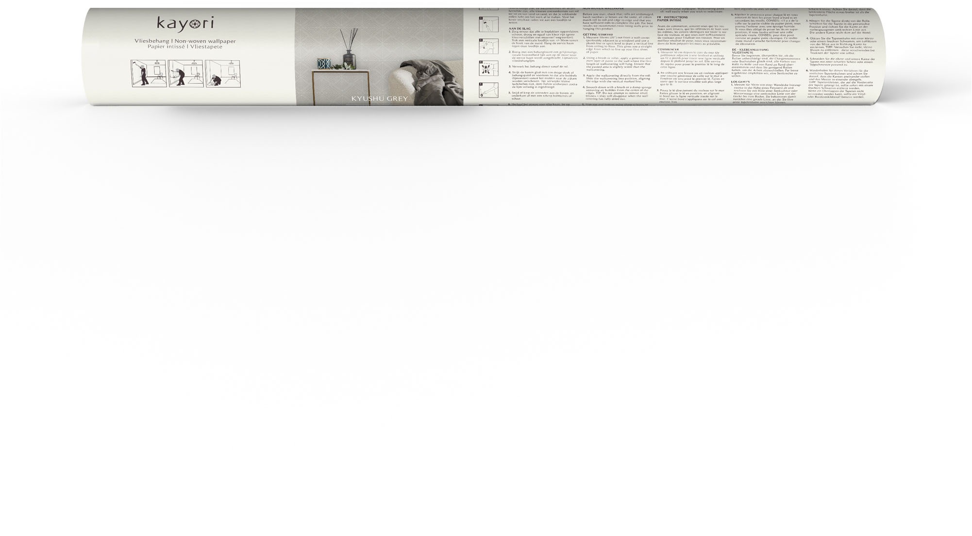 kayori Vliestapete »Kyushu« kariert glatt 10mx52cm (ca. 5m2)