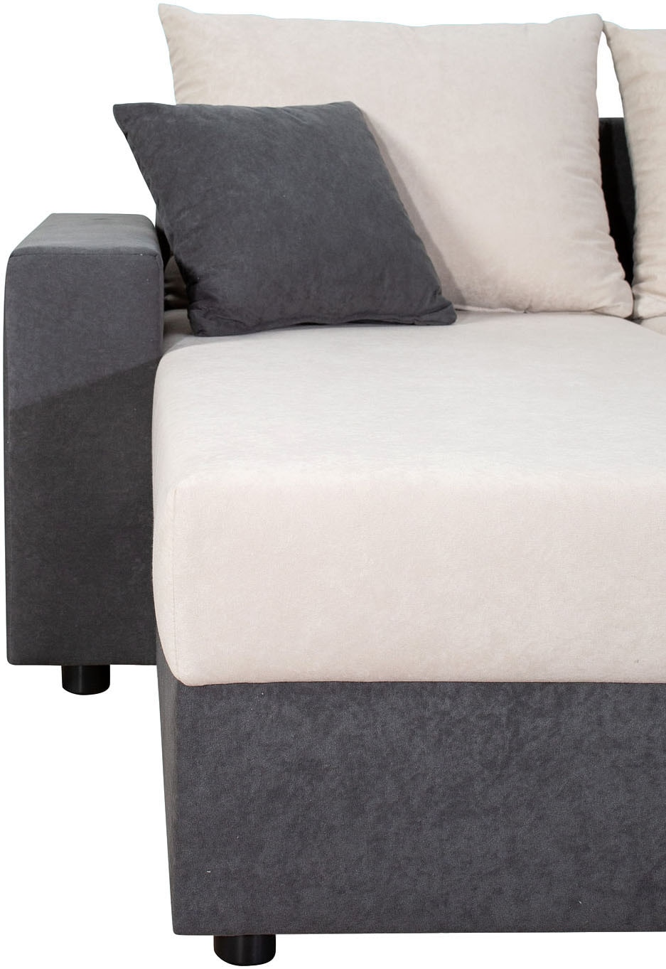 COLLECTION AB Wohnlandschaft »Pico U-Form, Breite 252, mit Schlaffunktion, Bettkasten & Zierkissen«, Liegefläche 117x220 cm